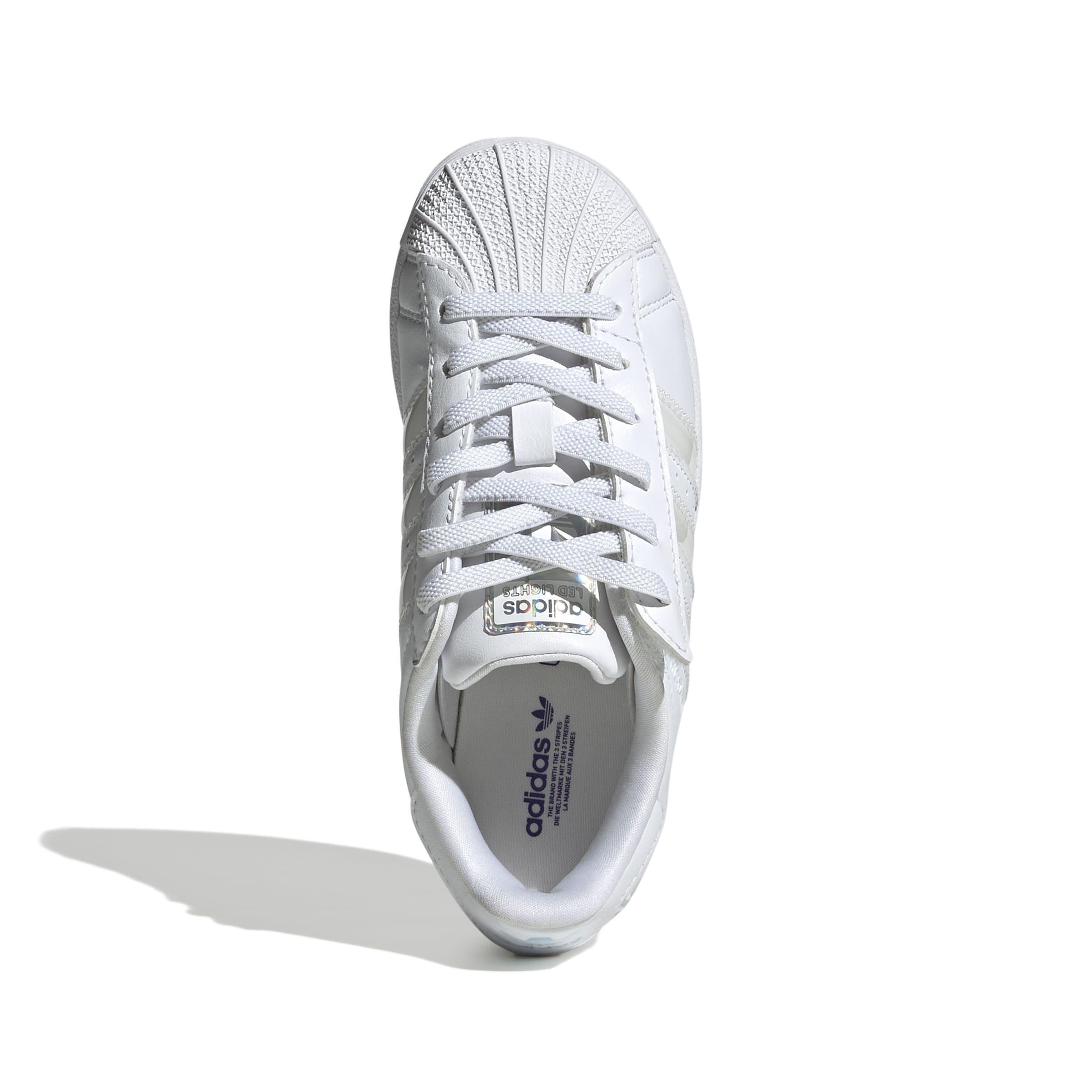 Kids Unisex Superstar Led Lights Comfort Closure Elastic Lace Shoes, White, A701_ONE, large image number 1