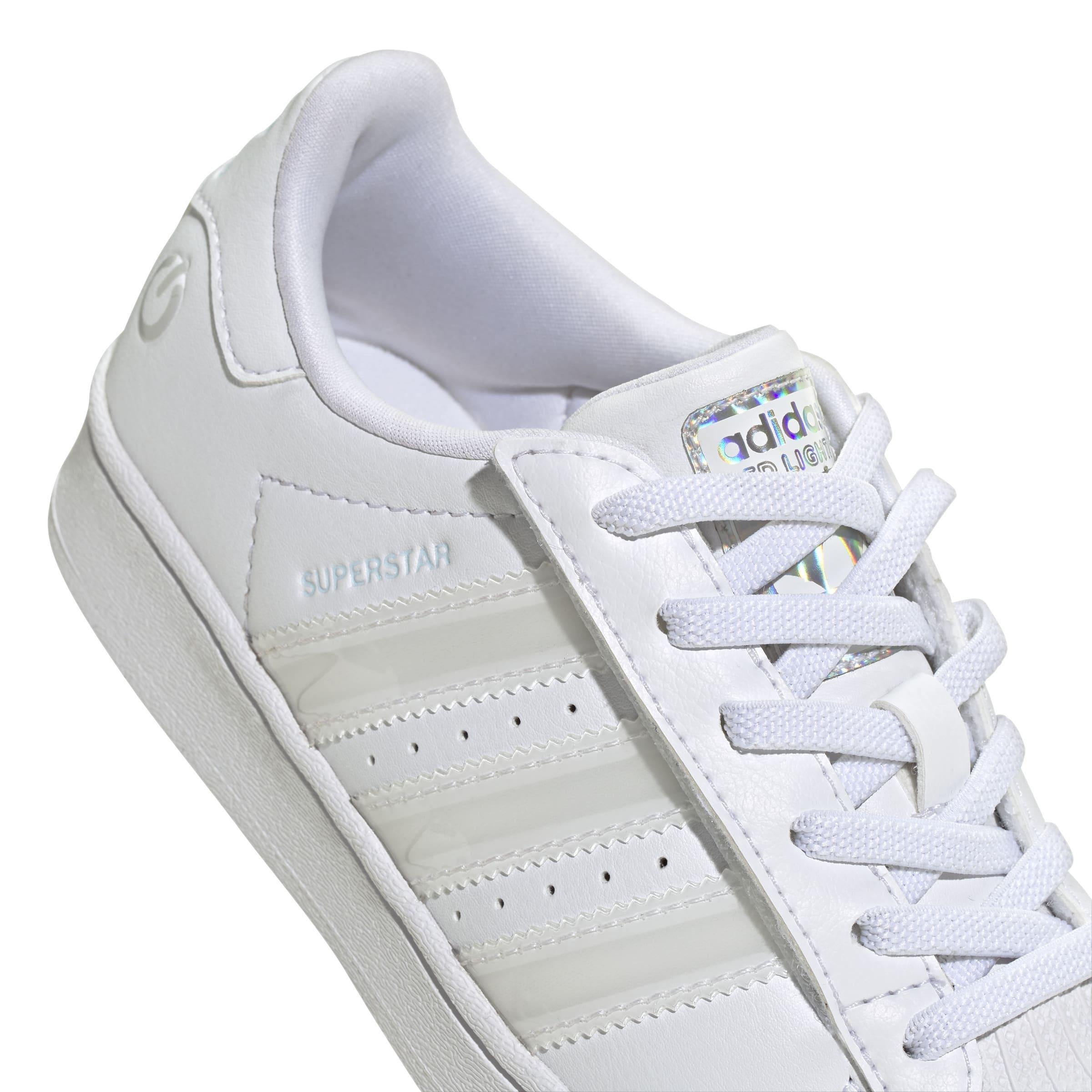 Kids Unisex Superstar Led Lights Comfort Closure Elastic Lace Shoes, White, A701_ONE, large image number 5