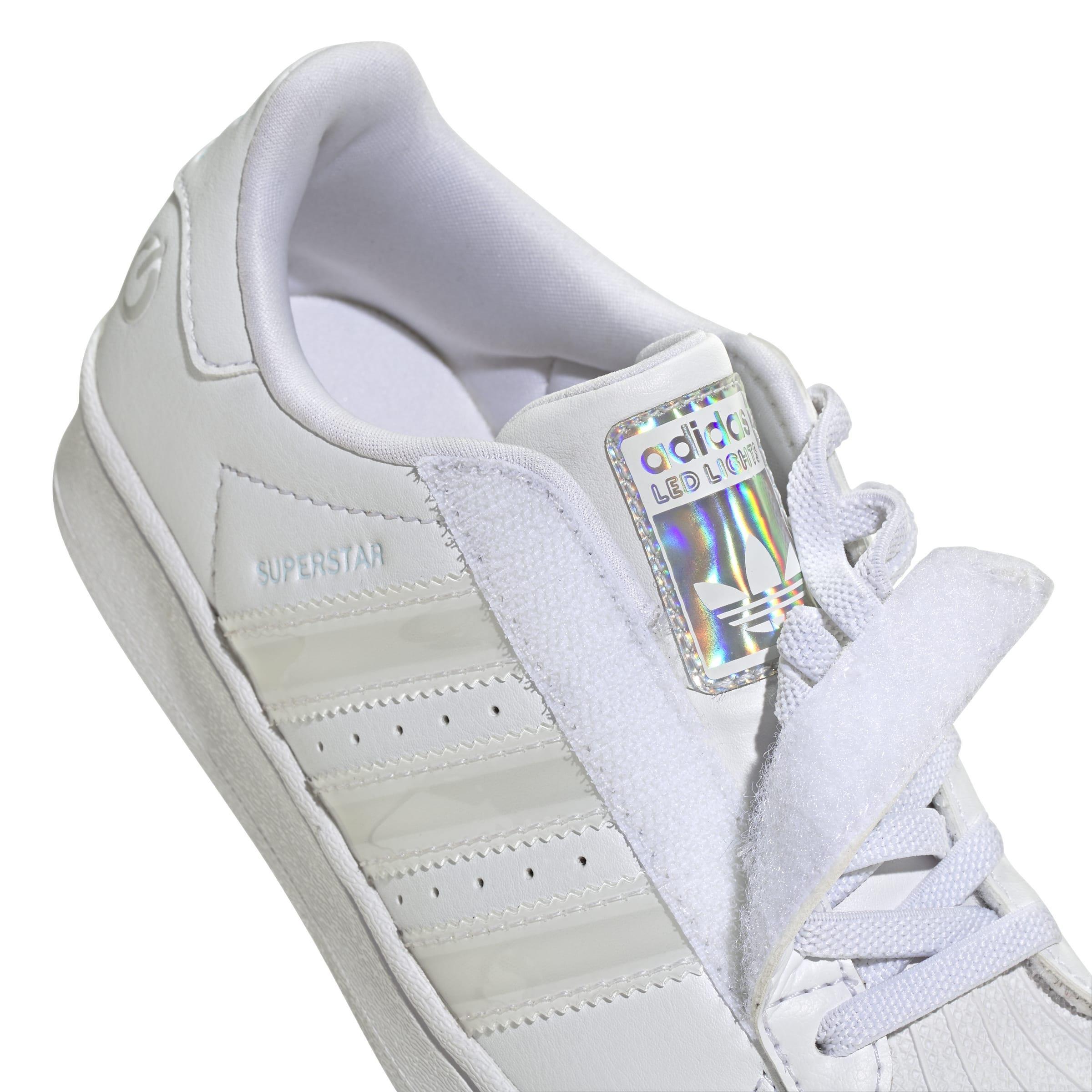 Kids Unisex Superstar Led Lights Comfort Closure Elastic Lace Shoes, White, A701_ONE, large image number 7