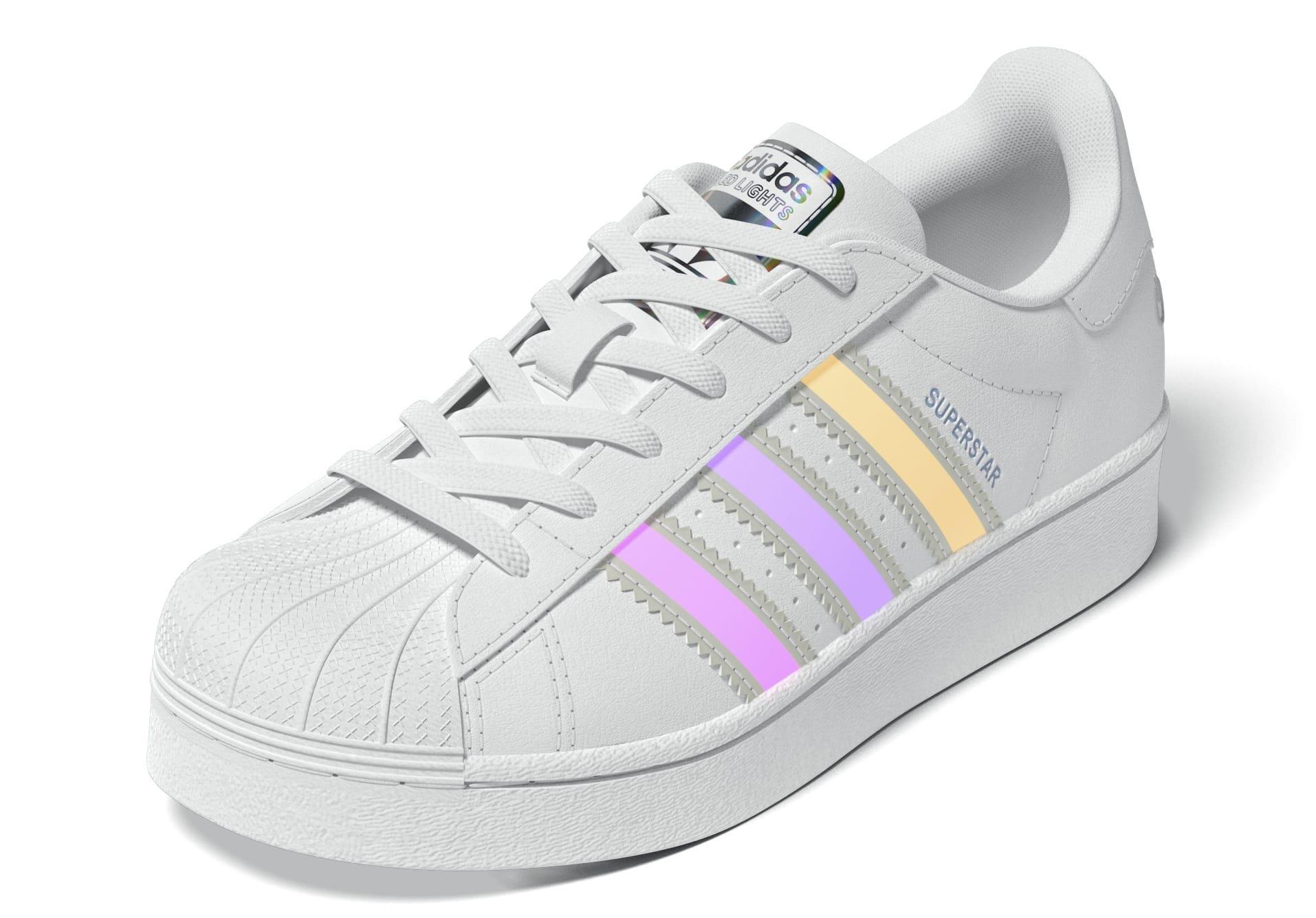 Kids Unisex Superstar Led Lights Comfort Closure Elastic Lace Shoes, White, A701_ONE, large image number 11
