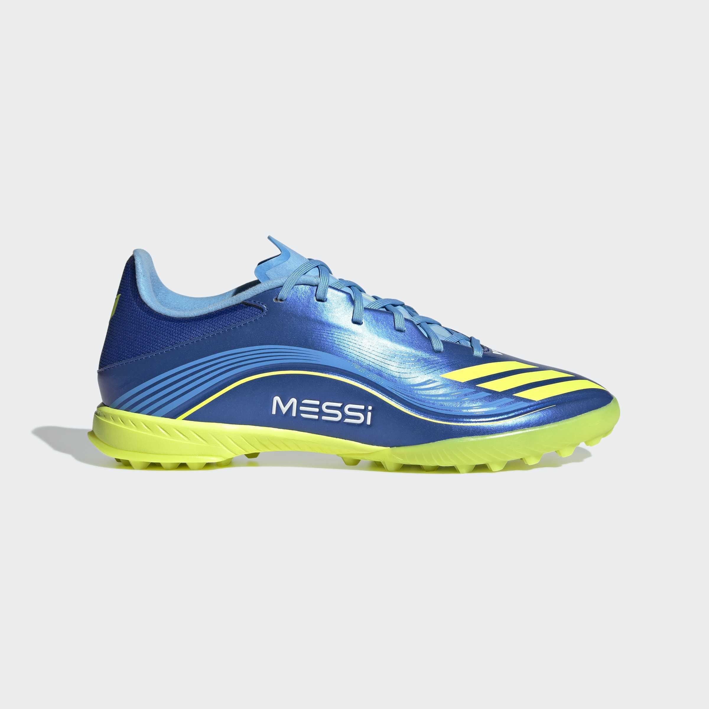 Unisex F50 Messi League Turf Boots, Blue, A701_ONE, large image number 0