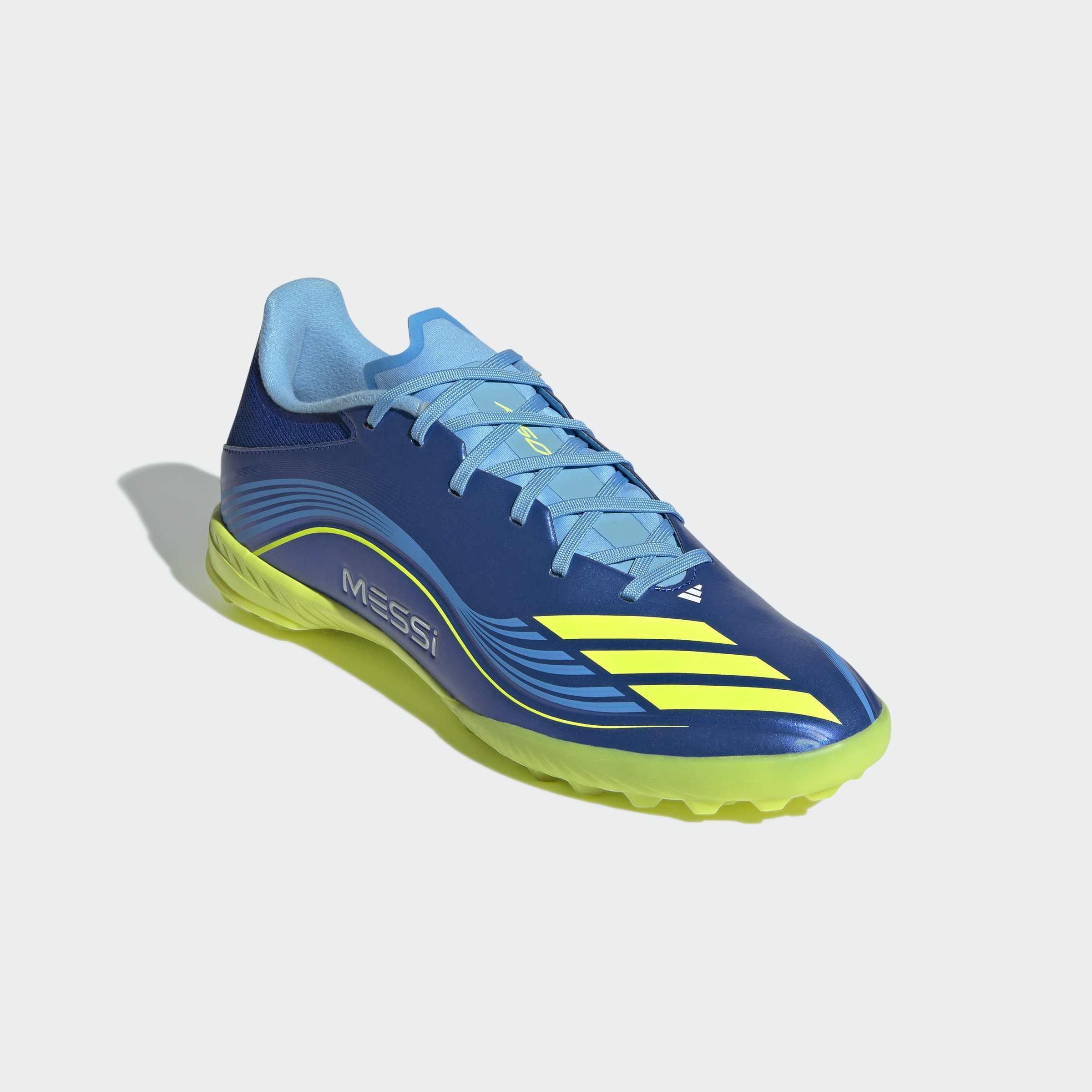 Unisex F50 Messi League Turf Boots, Blue, A701_ONE, large image number 2