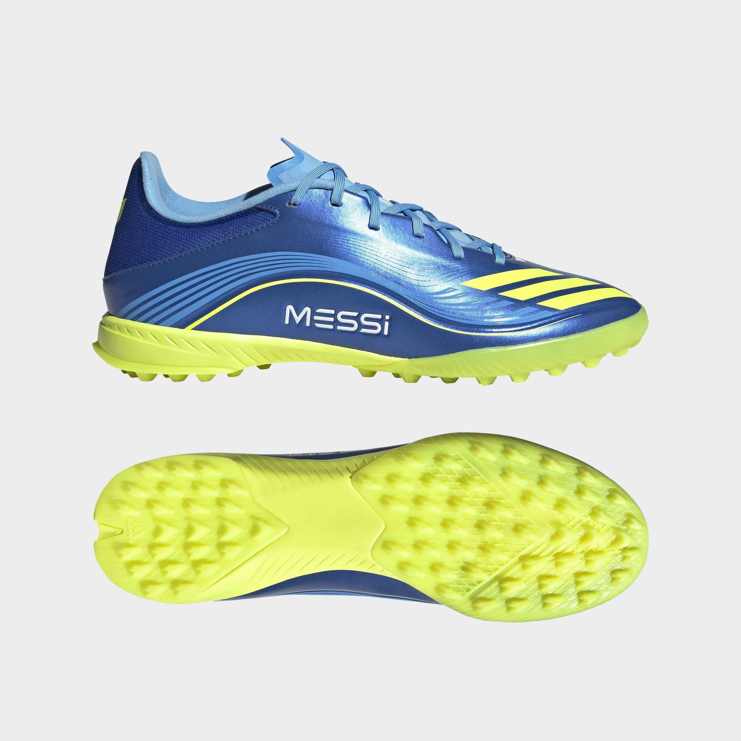 Unisex F50 Messi League Turf Boots, Blue, A701_ONE, large image number 6
