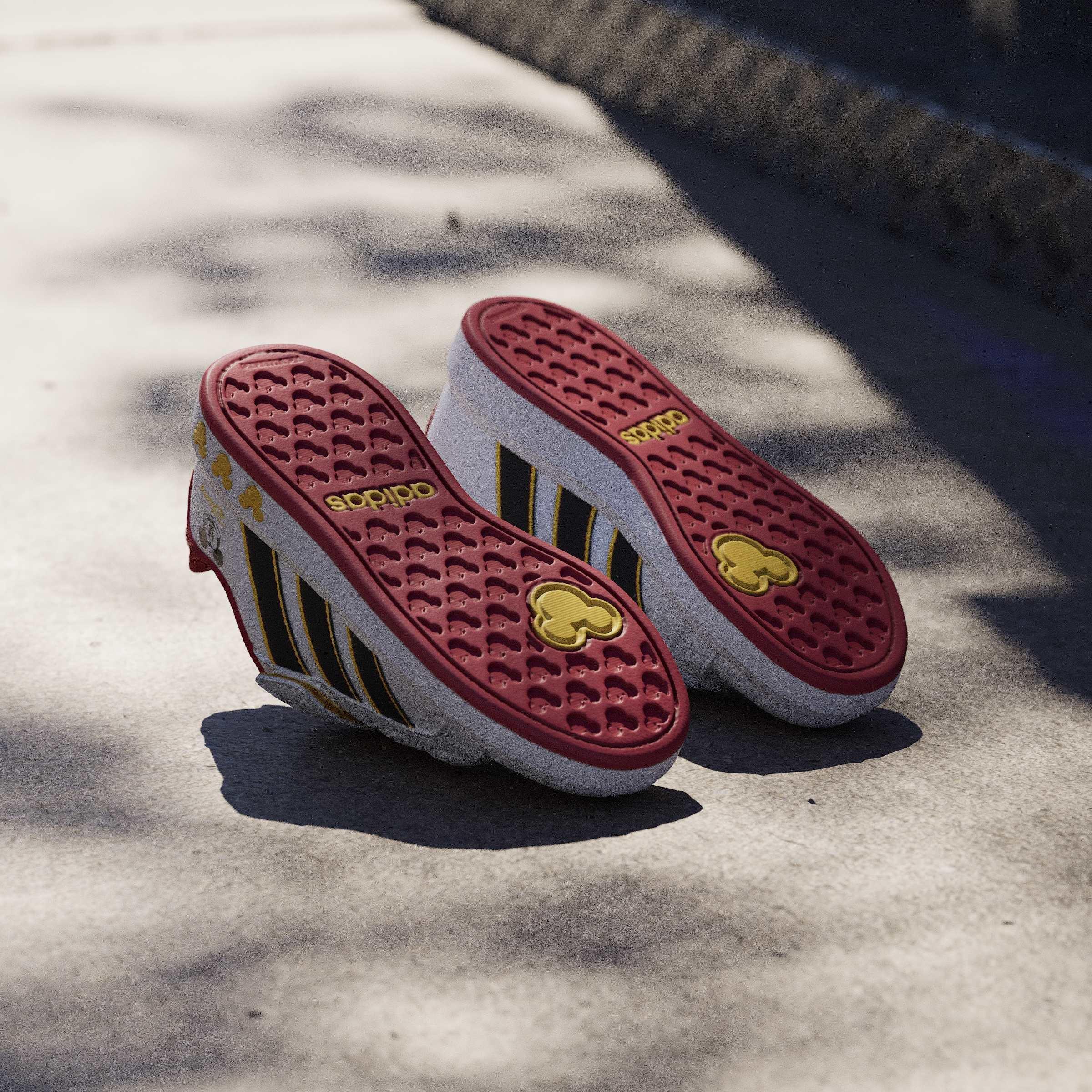 Kids Unisex Adidas Disney Mickey Mouse Grand Court Shoes, White, A701_ONE, large image number 10