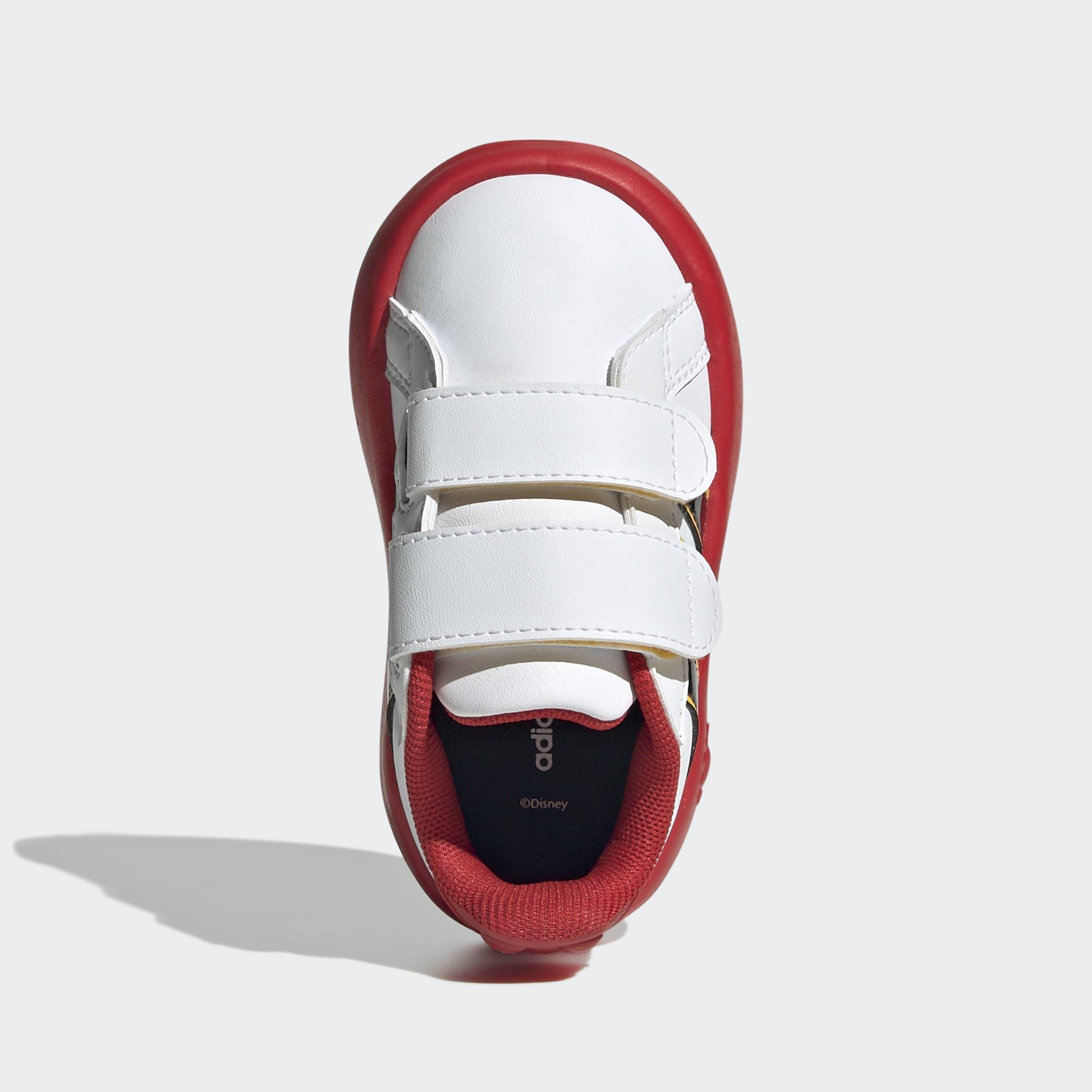 Kids Unisex adidas x Disney Mickey Mouse Grand Court Shoes, White, A701_ONE, large image number 1