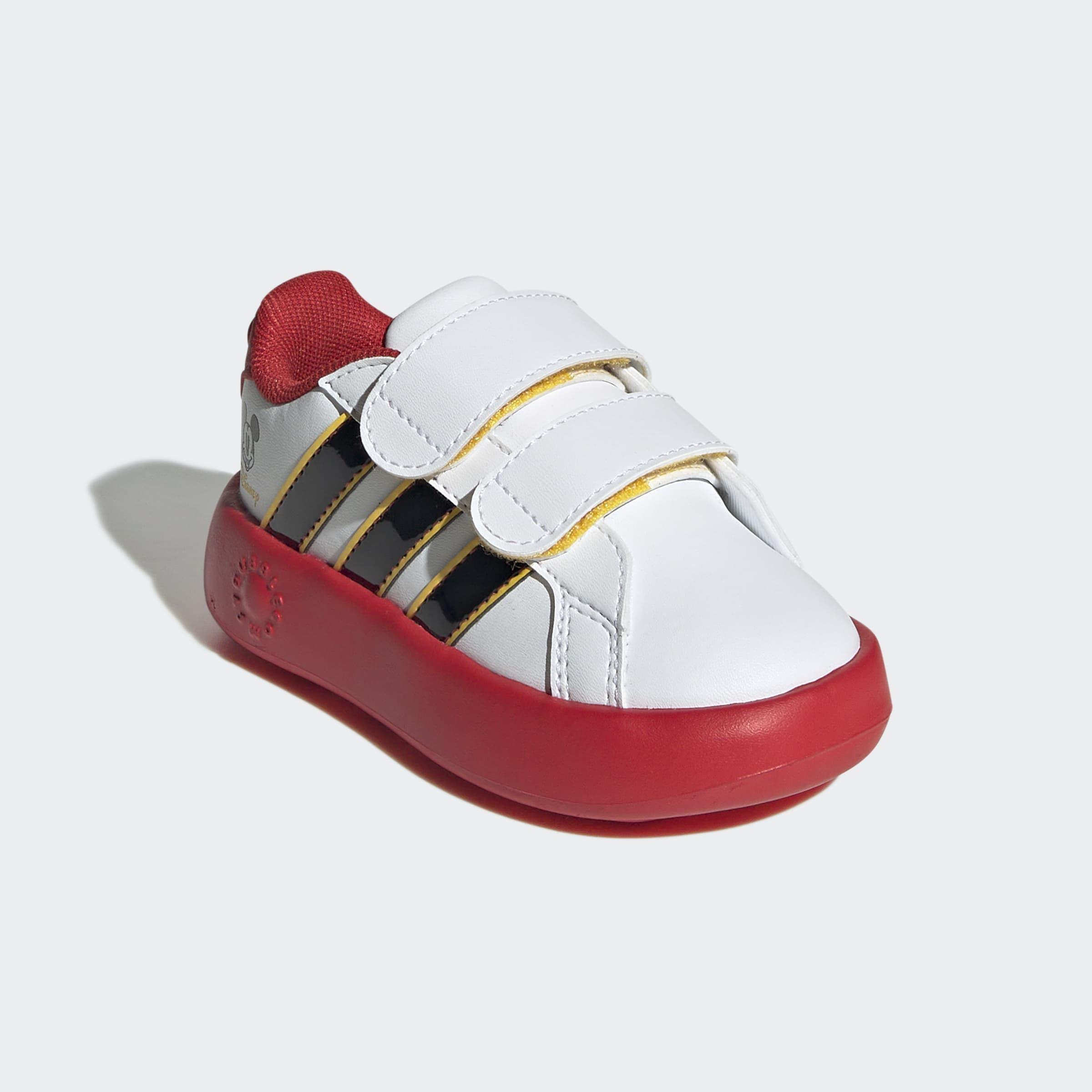 Kids Unisex adidas x Disney Mickey Mouse Grand Court Shoes, White, A701_ONE, large image number 2