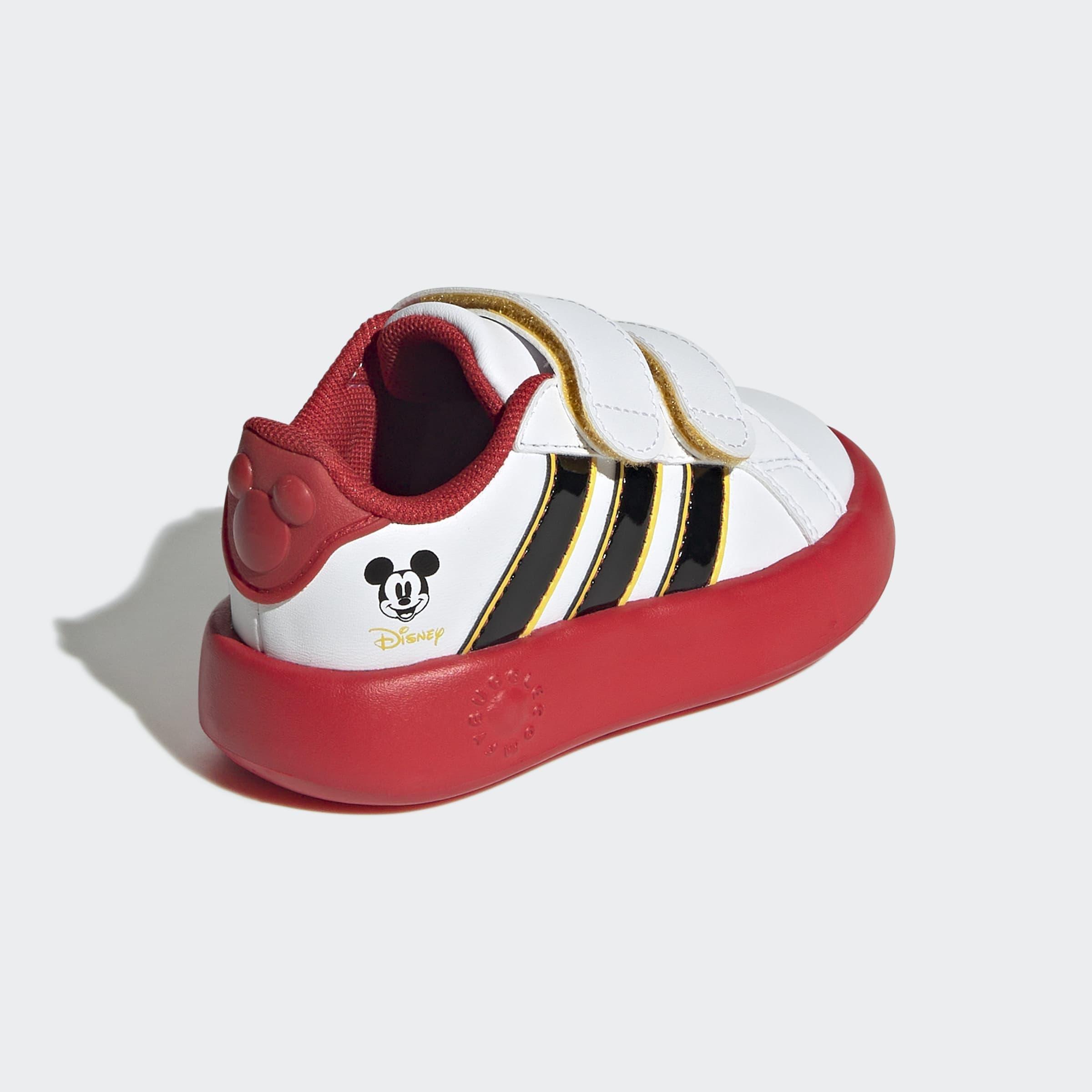 Kids Unisex adidas x Disney Mickey Mouse Grand Court Shoes, White, A701_ONE, large image number 3