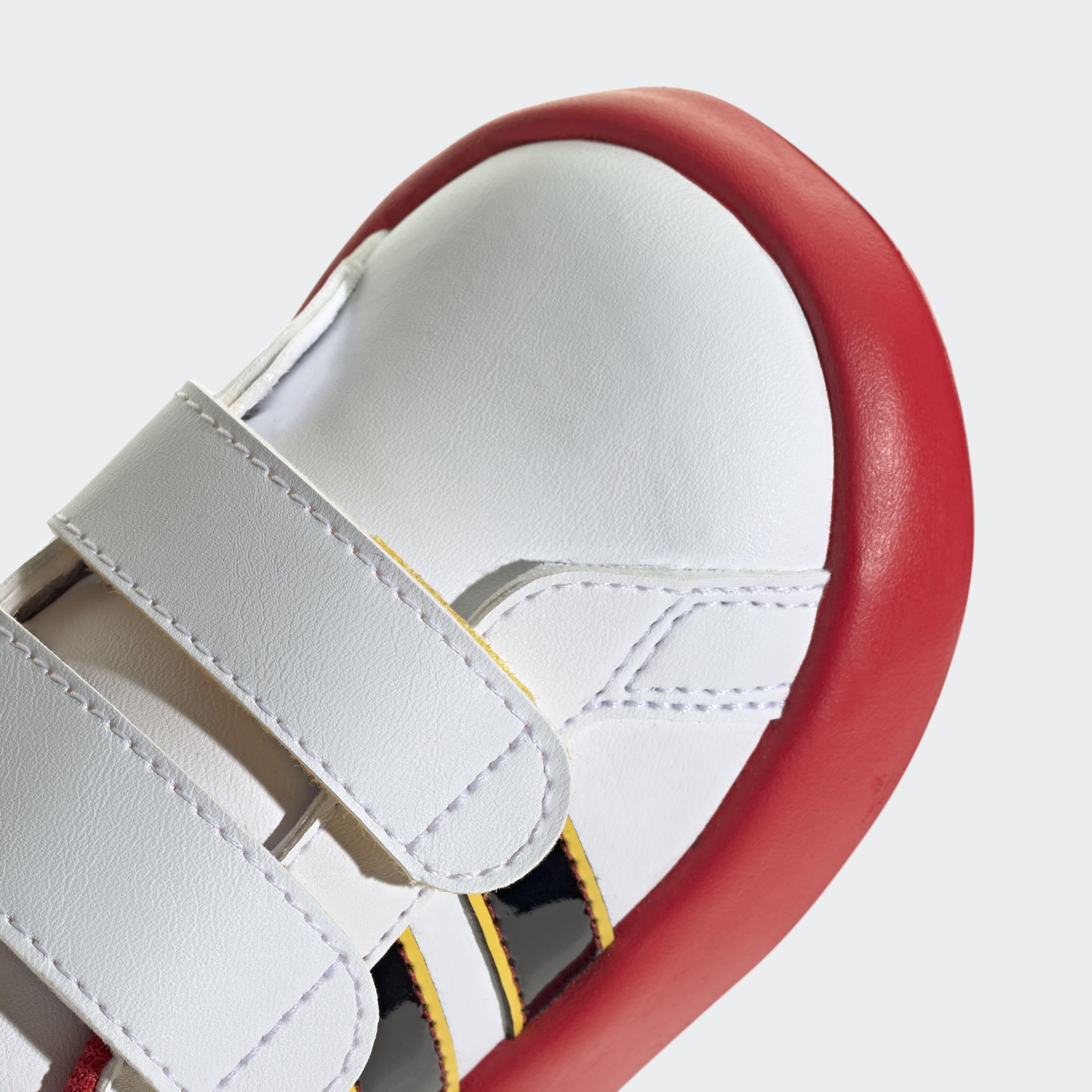 Kids Unisex adidas x Disney Mickey Mouse Grand Court Shoes, White, A701_ONE, large image number 5