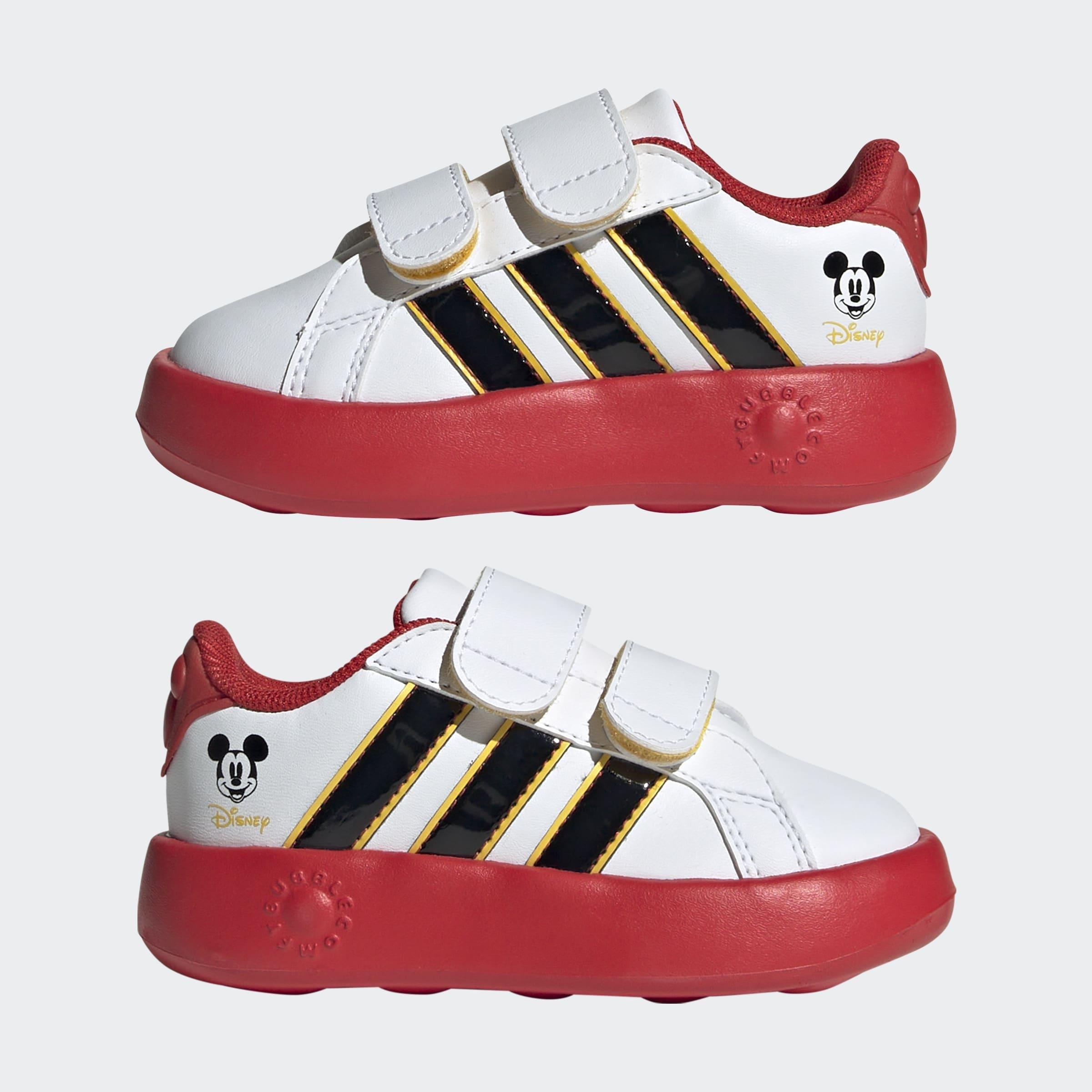Kids Unisex adidas x Disney Mickey Mouse Grand Court Shoes, White, A701_ONE, large image number 7