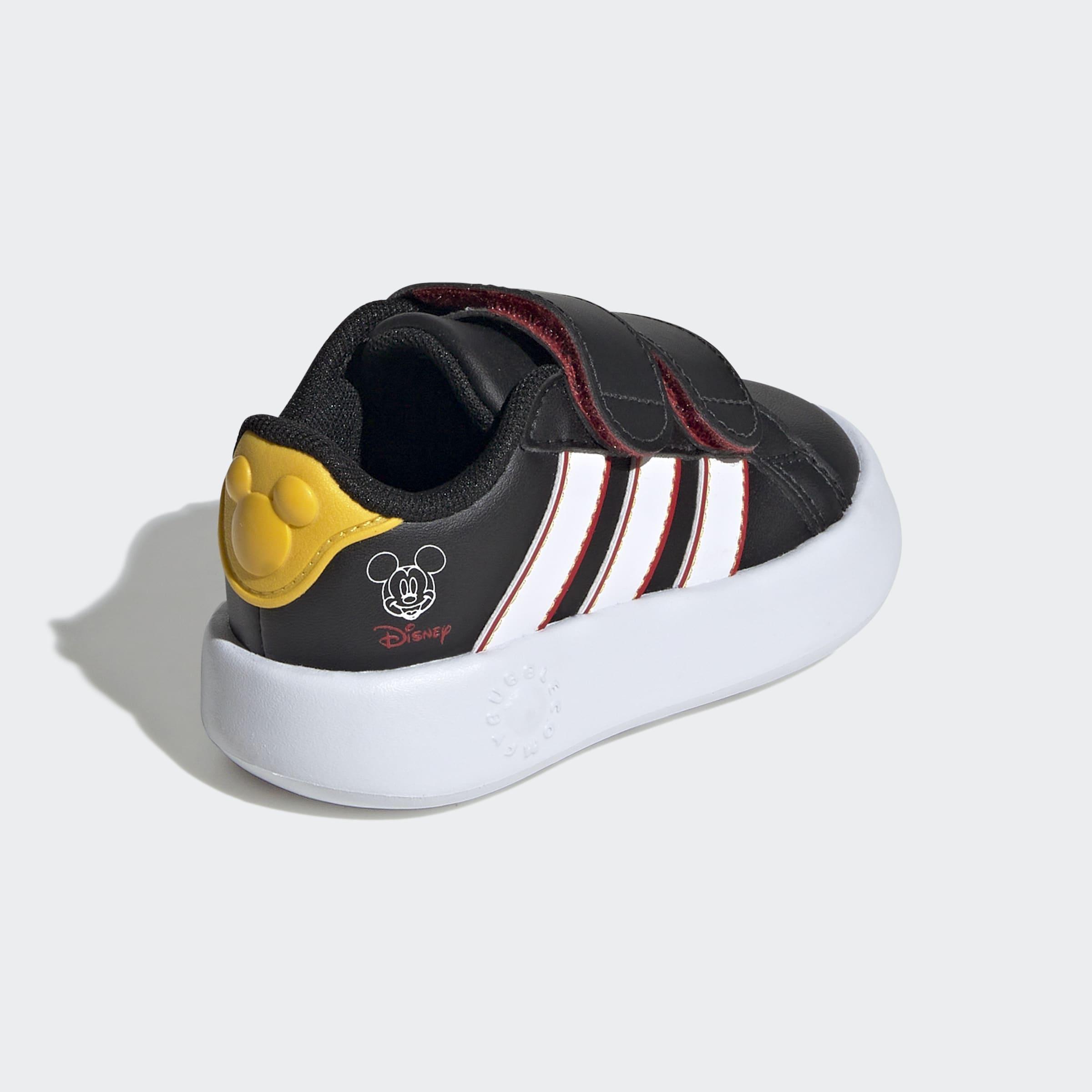 Kids Unisex adidas x Disney Mickey Mouse Grand Court Shoes, Black, A701_ONE, large image number 3