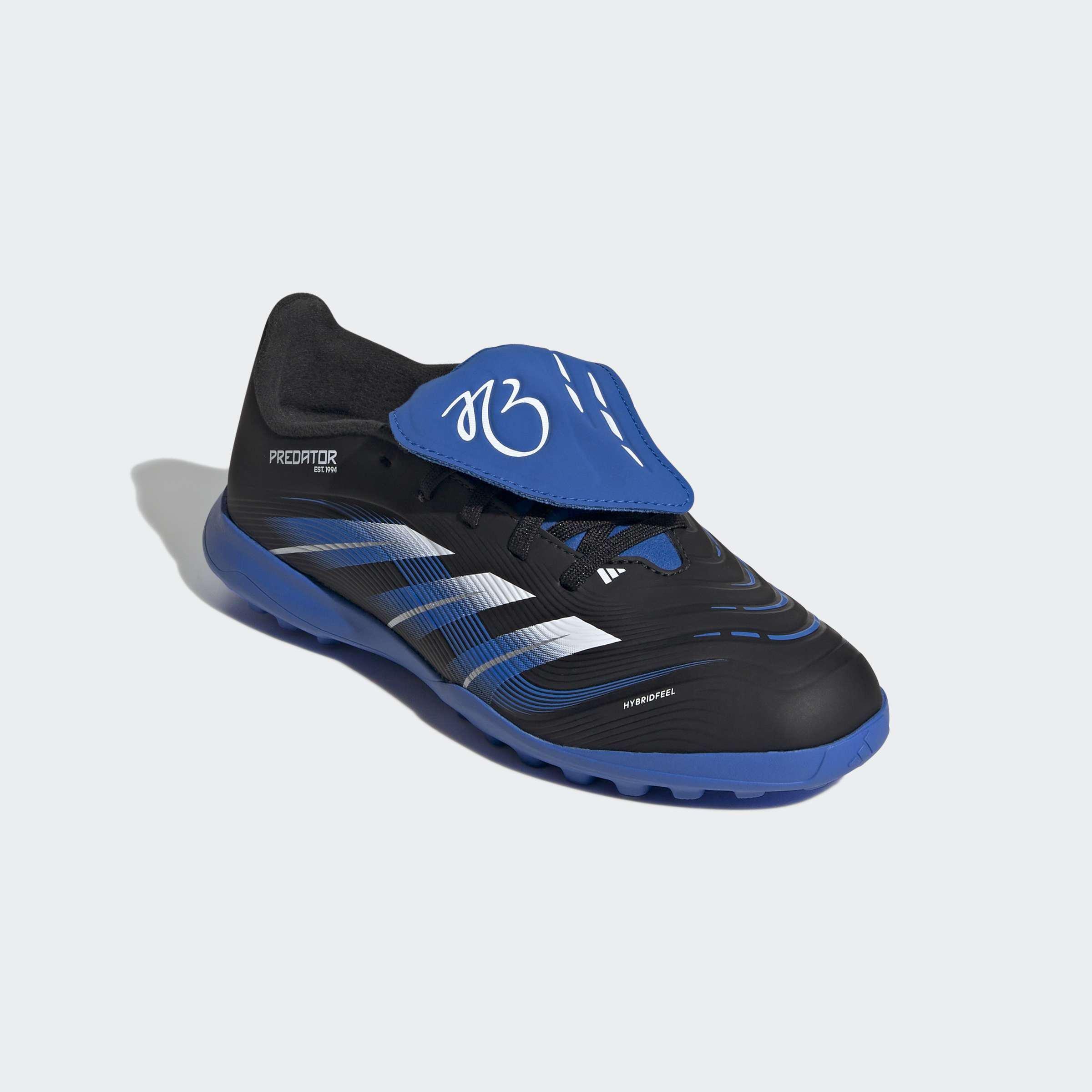 Kids Unisex Predator League JB Fold-Over Tongue Turf Boots, Black, A701_ONE, large image number 2