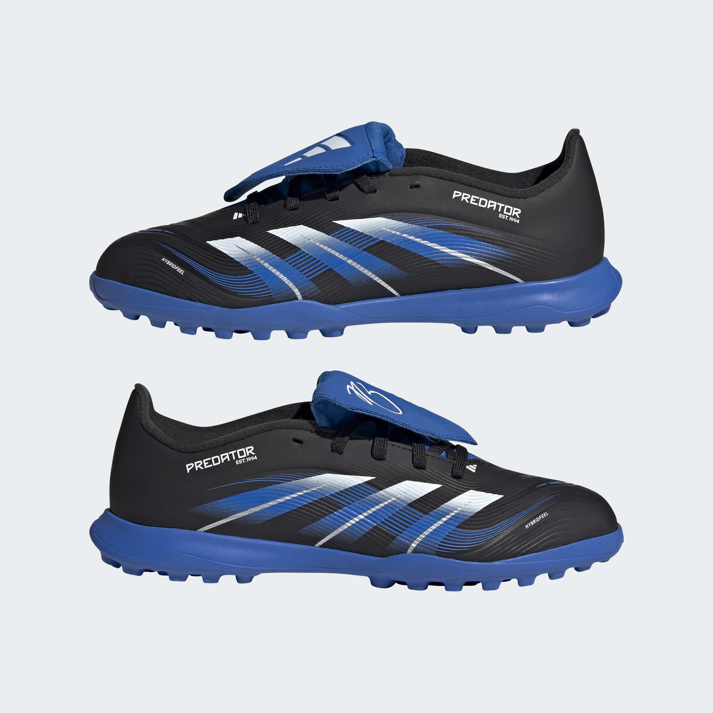 Kids Unisex Predator League JB Fold-Over Tongue Turf Boots, Black, A701_ONE, large image number 7