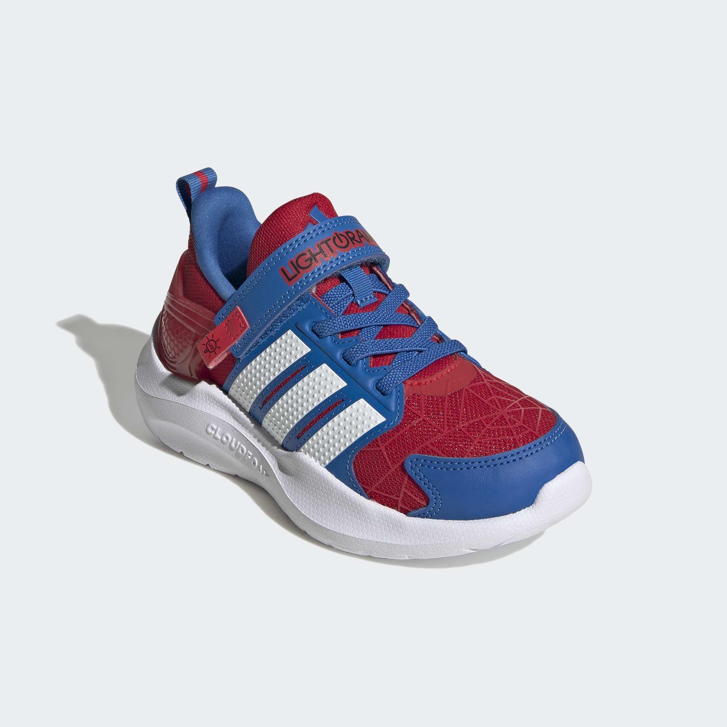 Kids Unisex Adidas Marvel Lightorama Spider-Man Shoes, Red, A701_ONE, large image number 2