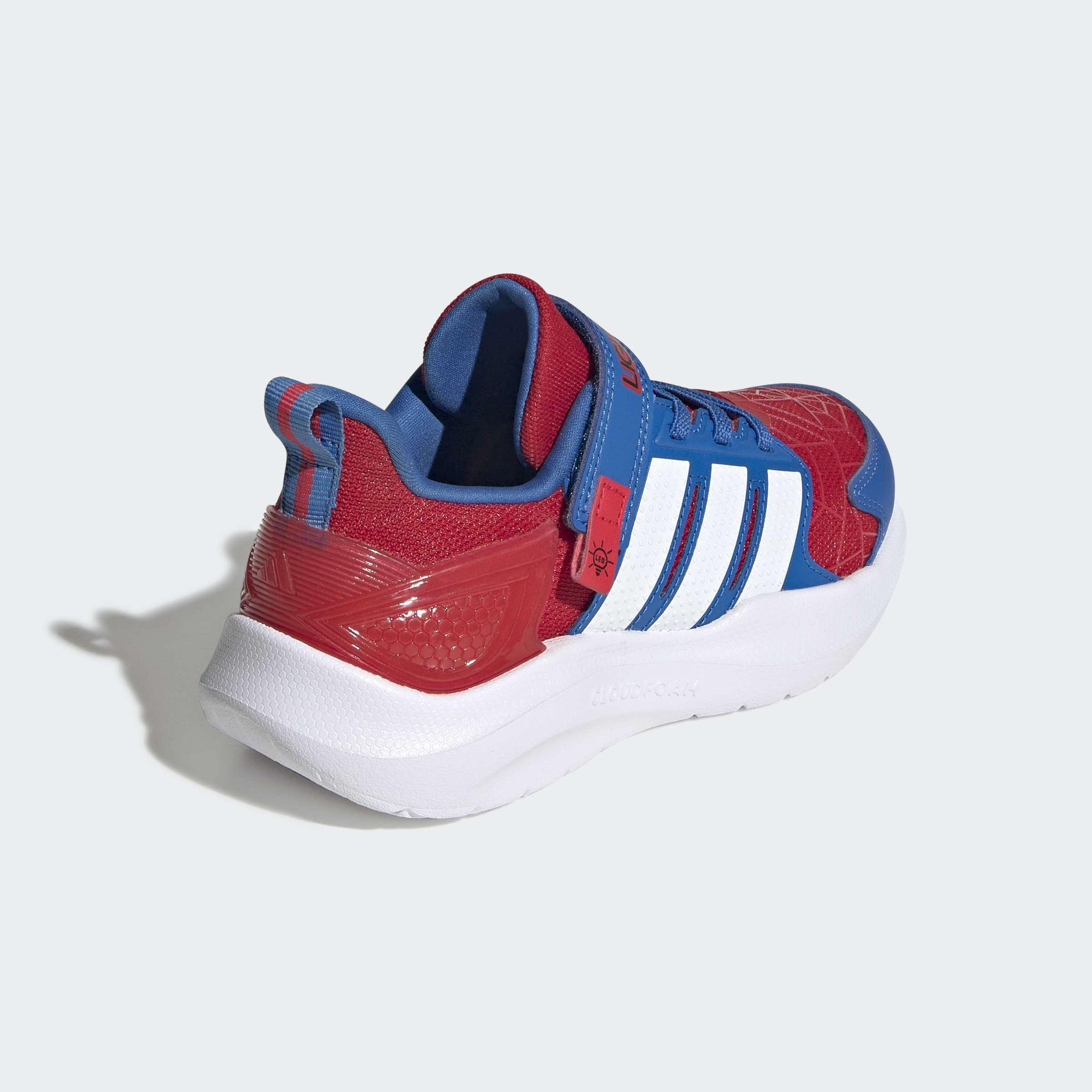 Kids Unisex Adidas Marvel Lightorama Spider-Man Shoes, Red, A701_ONE, large image number 3