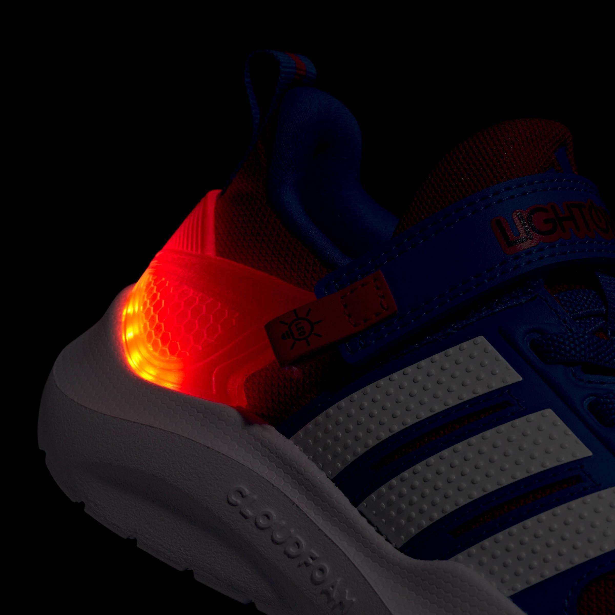 Kids Unisex Adidas Marvel Lightorama Spider-Man Shoes, Red, A701_ONE, large image number 5