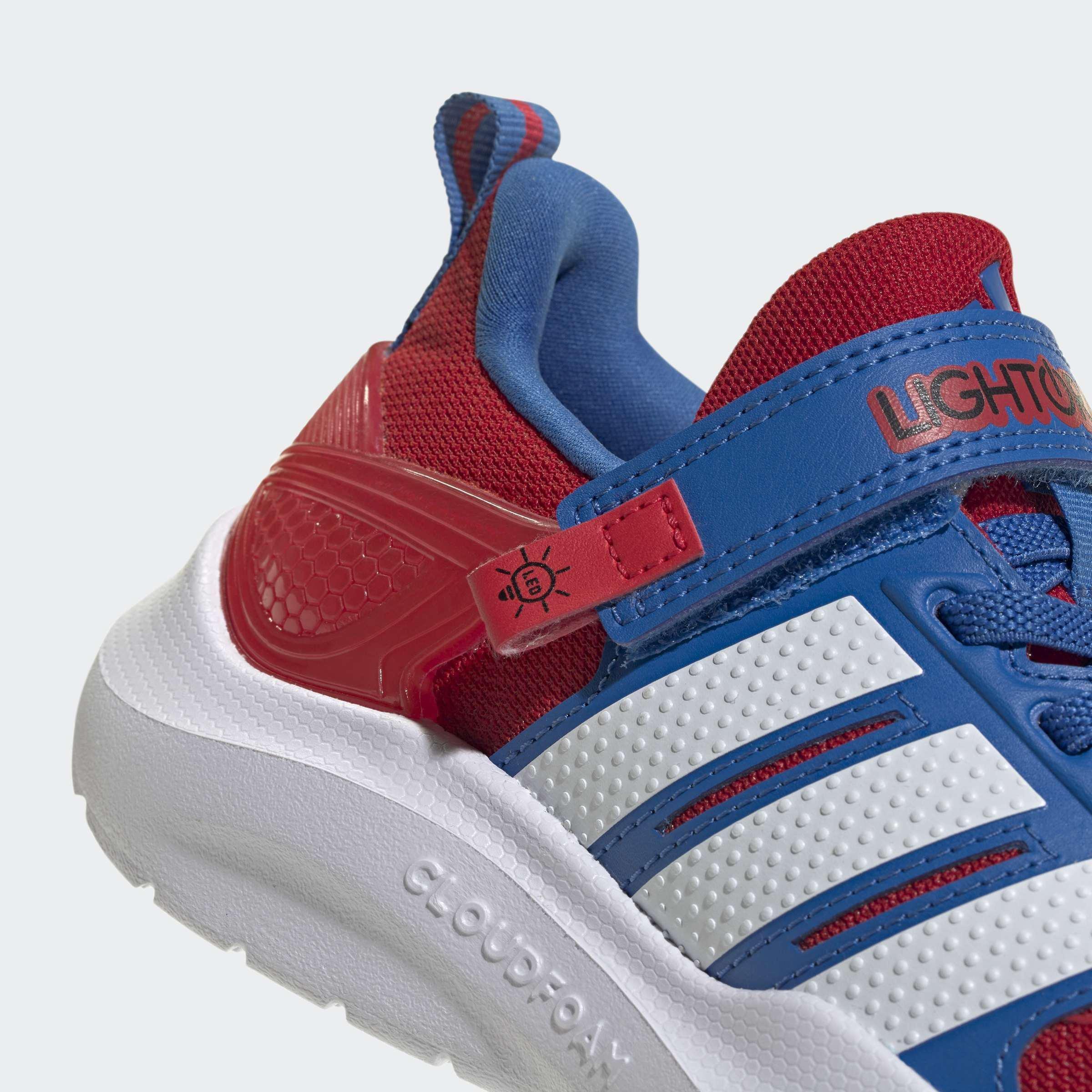 Kids Unisex Adidas Marvel Lightorama Spider-Man Shoes, Red, A701_ONE, large image number 6