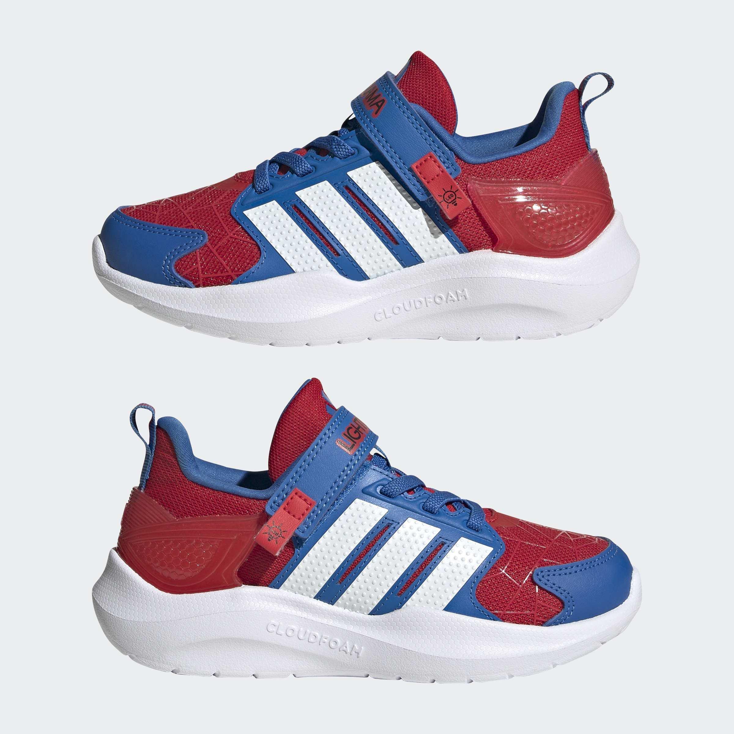 Kids Unisex Adidas Marvel Lightorama Spider-Man Shoes, Red, A701_ONE, large image number 7