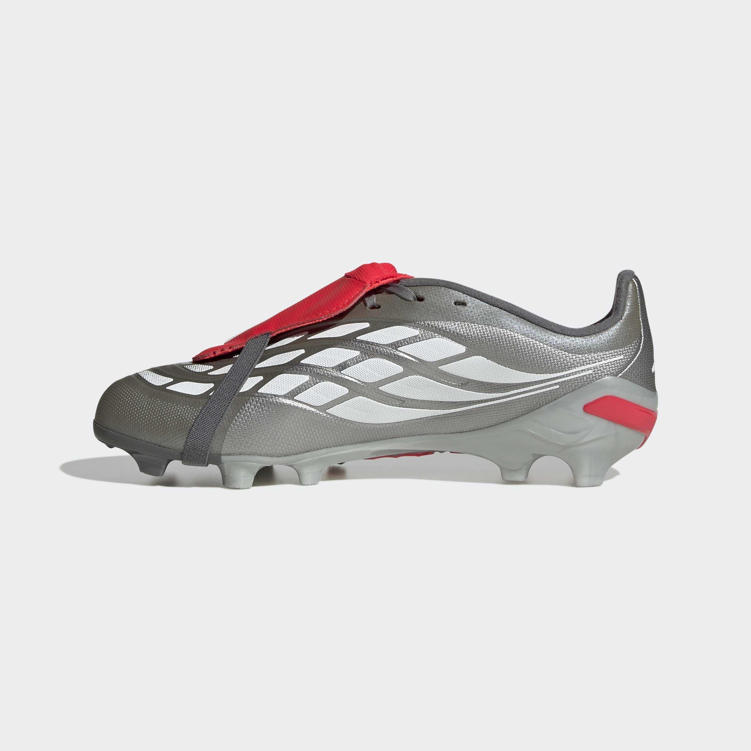 Kids Unisex PREDATOR LEAGUE Fold-Over Tongue Firm Ground Football Boots, Grey, A701_ONE, large image number 6