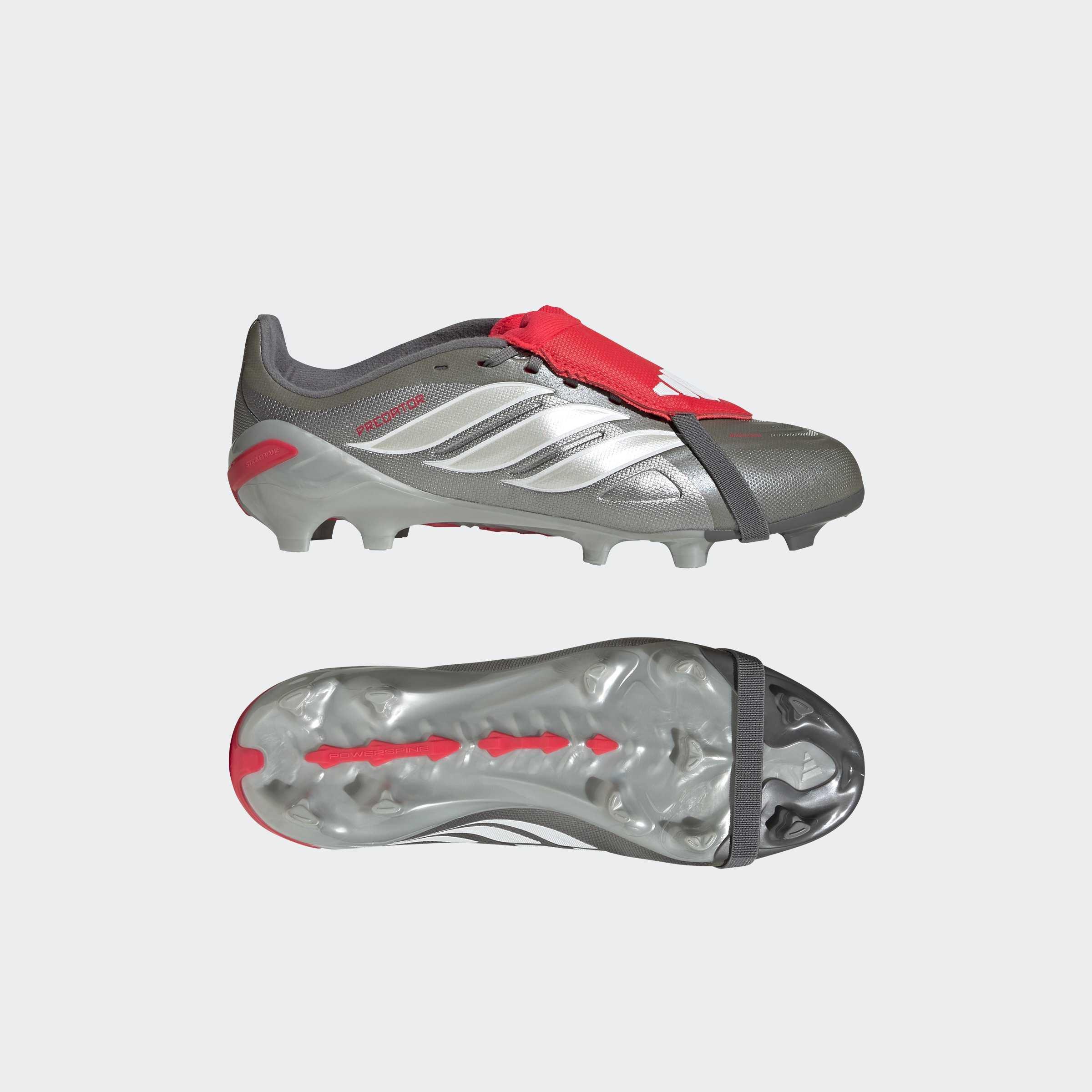 Kids Unisex PREDATOR LEAGUE Fold-Over Tongue Firm Ground Football Boots, Grey, A701_ONE, large image number 7