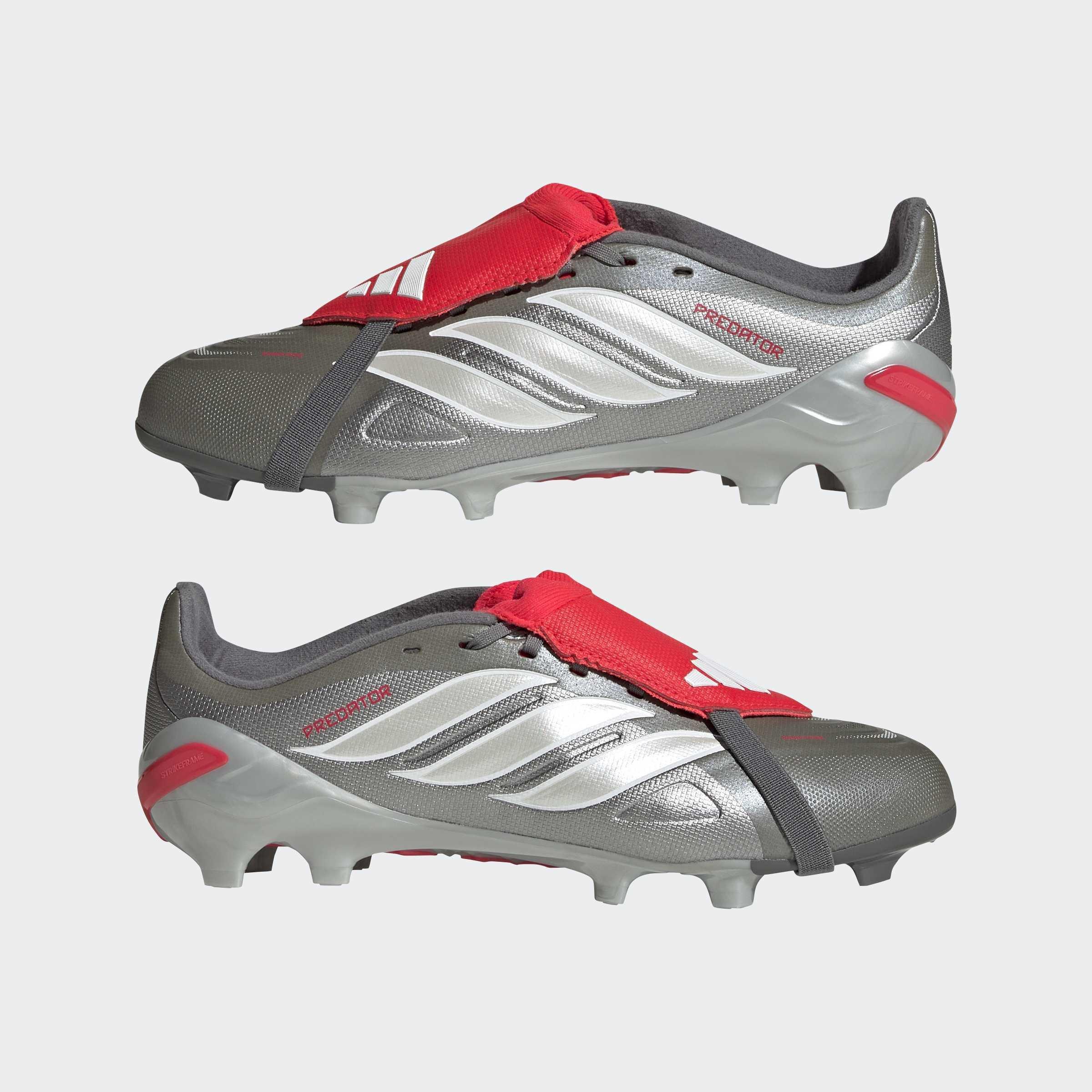 Kids Unisex PREDATOR LEAGUE Fold-Over Tongue Firm Ground Football Boots, Grey, A701_ONE, large image number 9