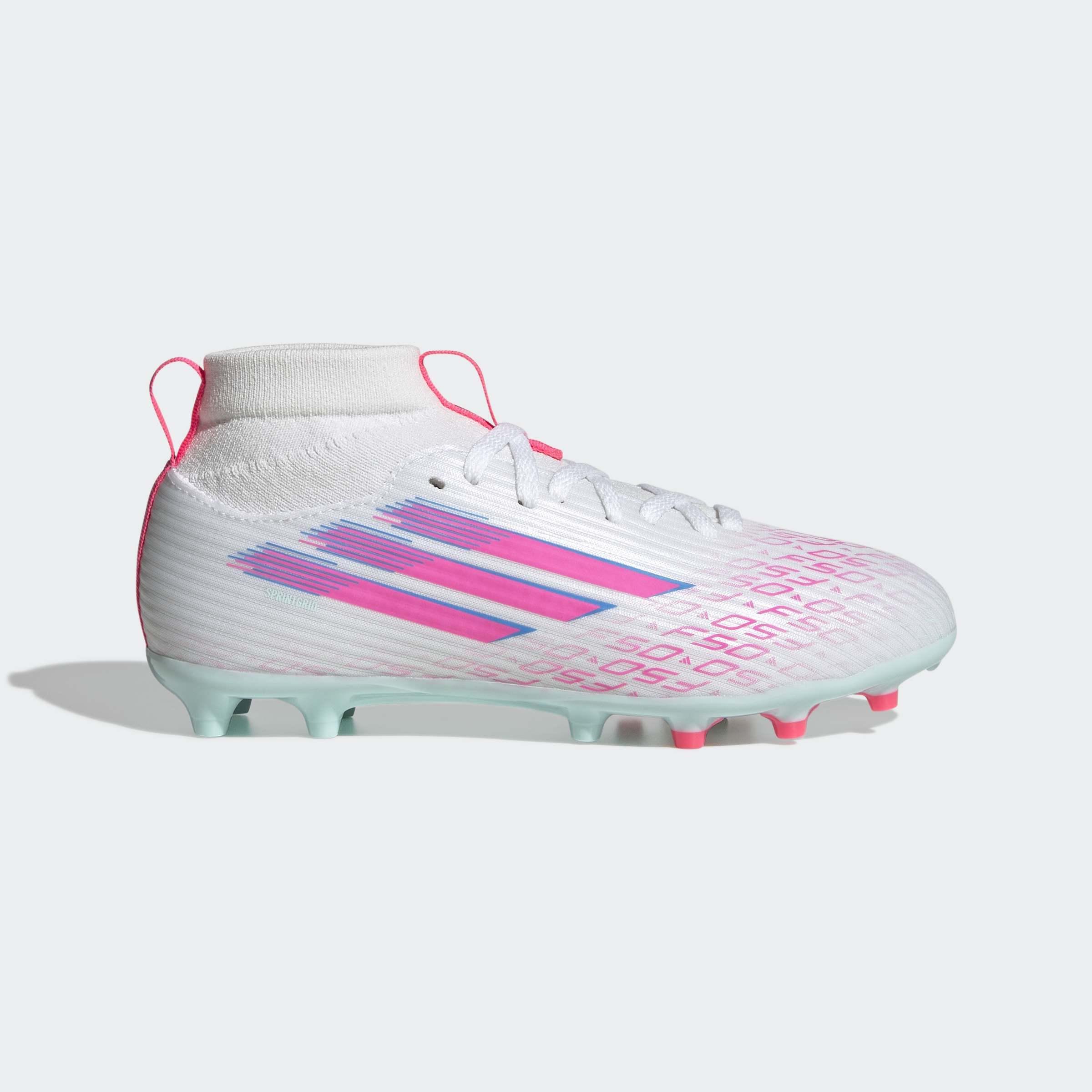 Kids Unisex F50 Sparkfusion League Firm Ground/Artificial Grass Boots, White, A701_ONE, large image number 0