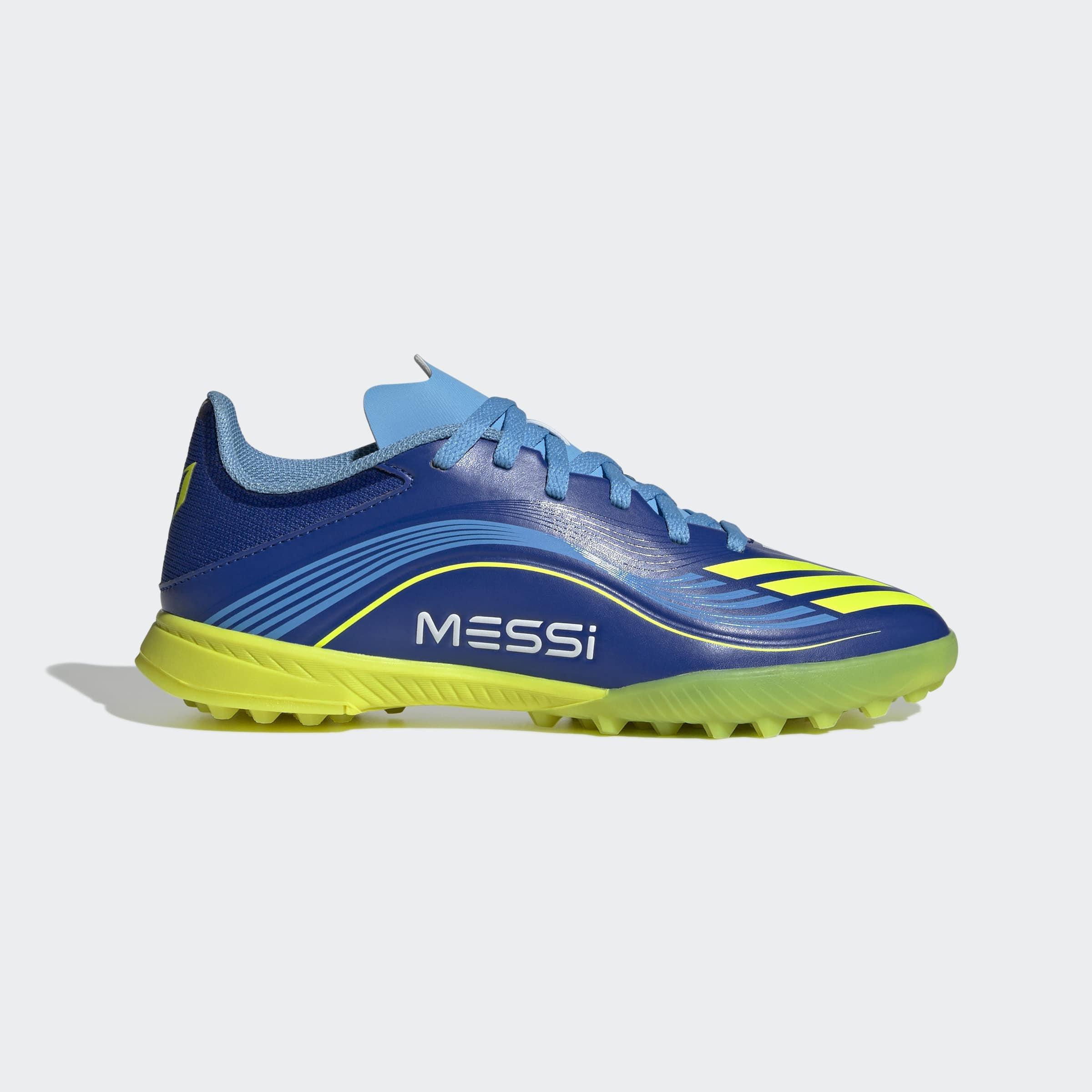 Kids Unisex F50 Messi League Turf Boots, Blue, A701_ONE, large image number 0
