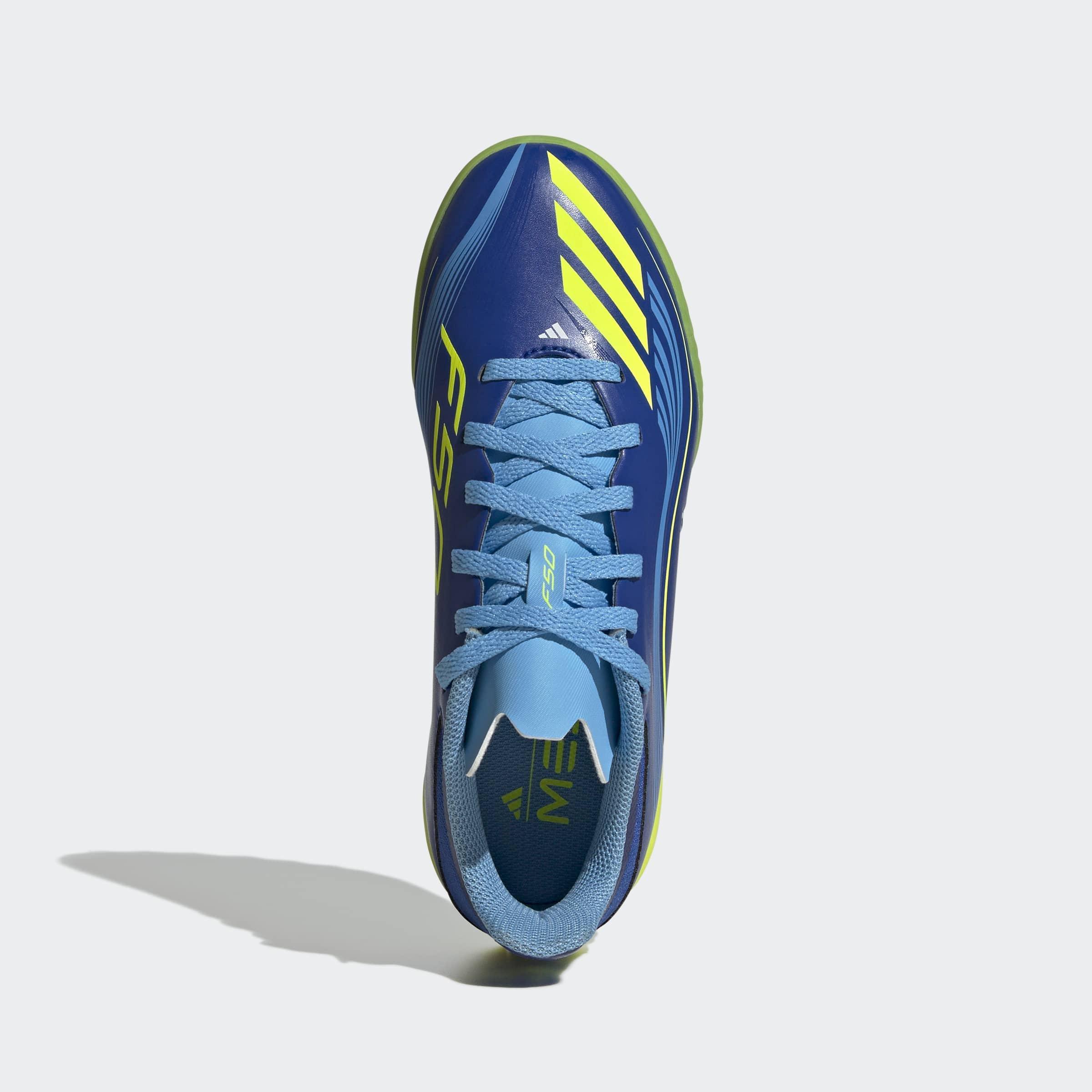 Kids Unisex F50 Messi League Turf Boots, Blue, A701_ONE, large image number 1