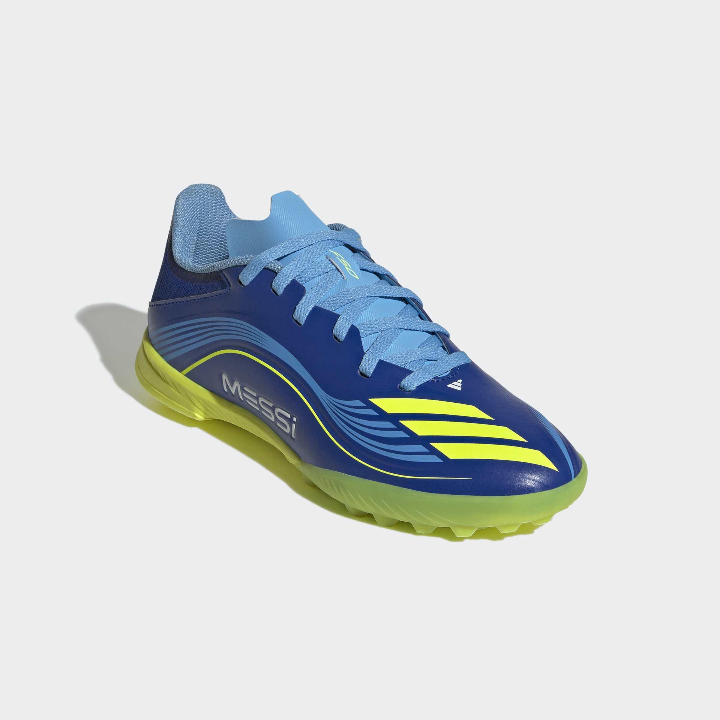 Kids Unisex F50 Messi League Turf Boots, Blue, A701_ONE, large image number 2