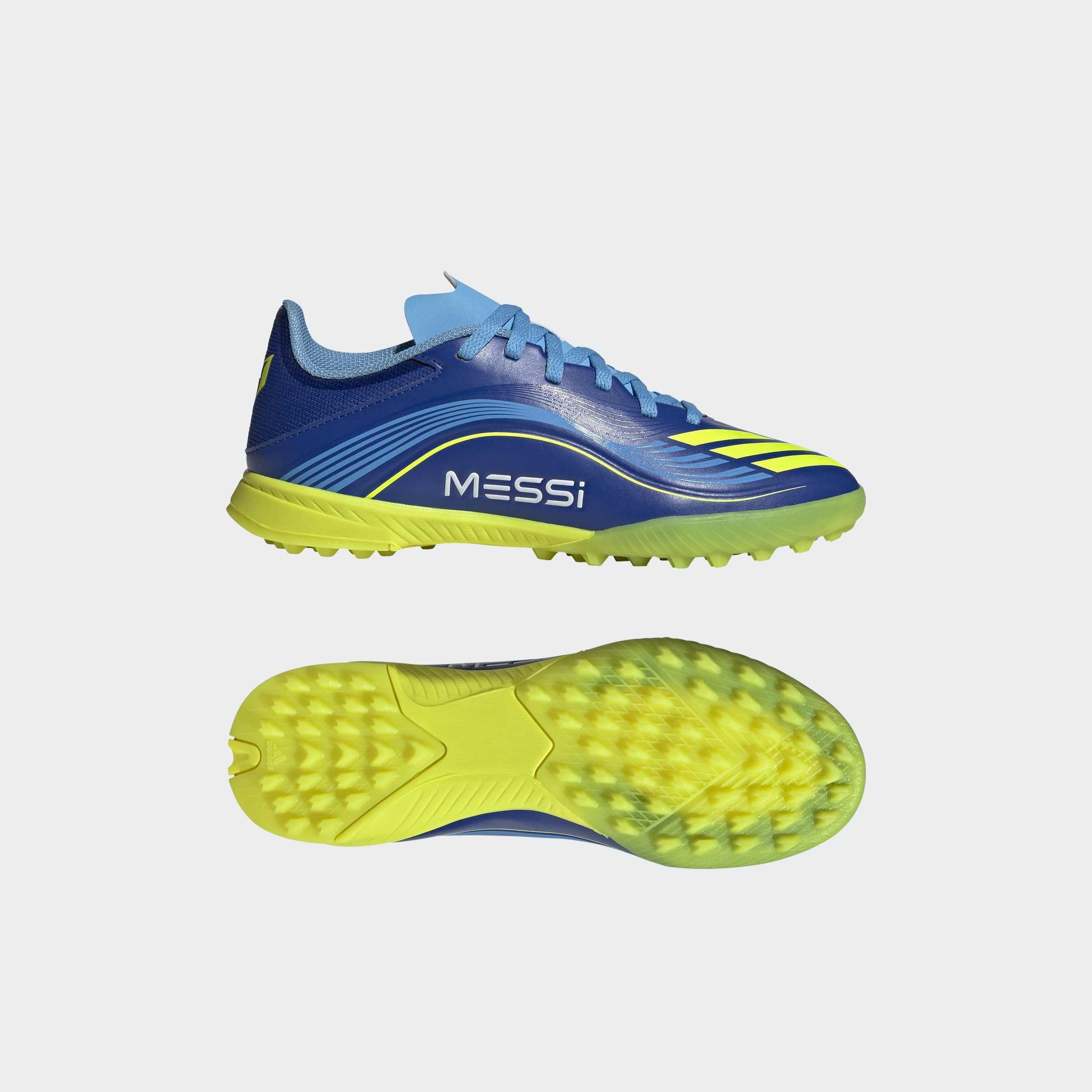 Kids Unisex F50 Messi League Turf Boots, Blue, A701_ONE, large image number 7