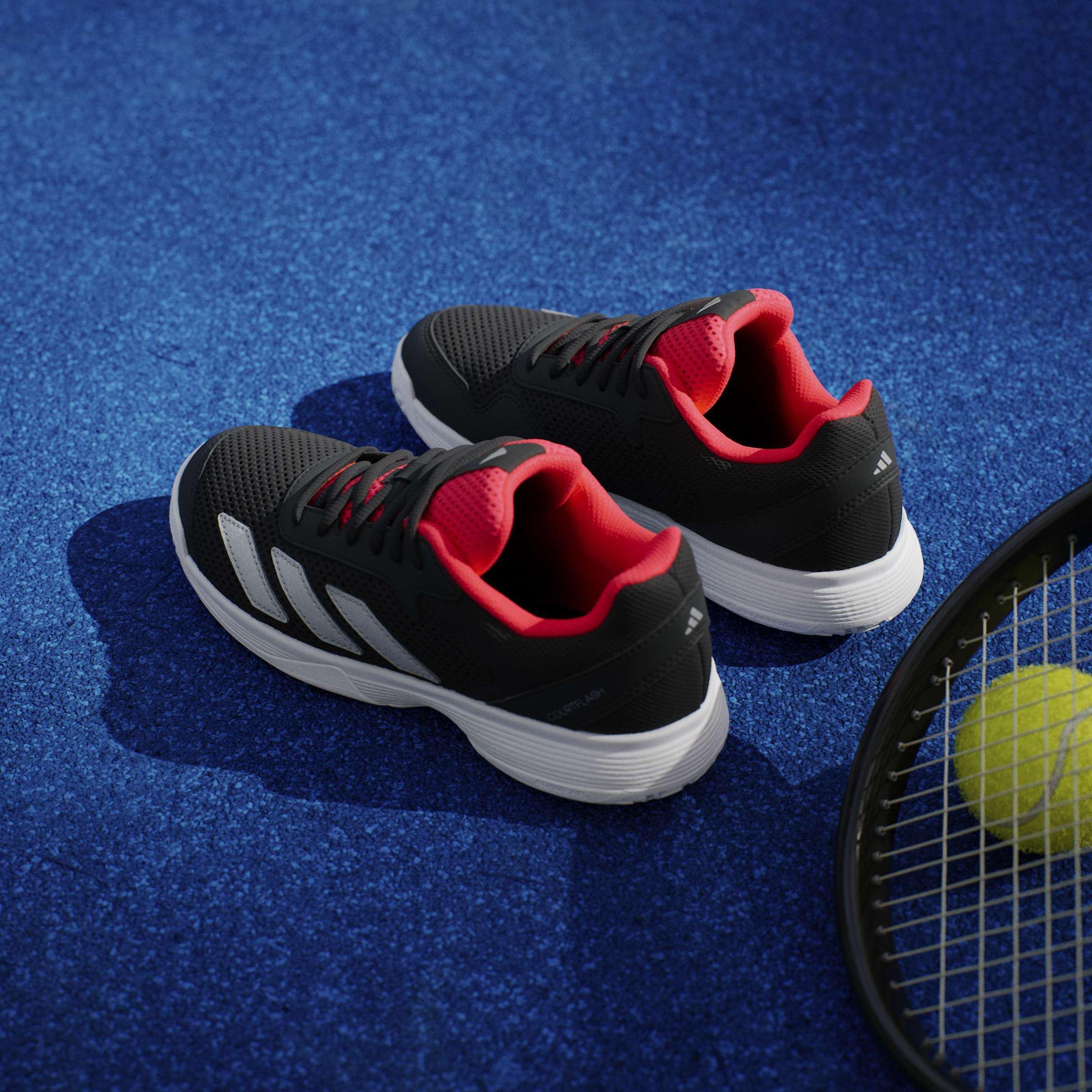 Kids Unisex Courtflash Tennis Shoes, White, A701_ONE, large image number 6