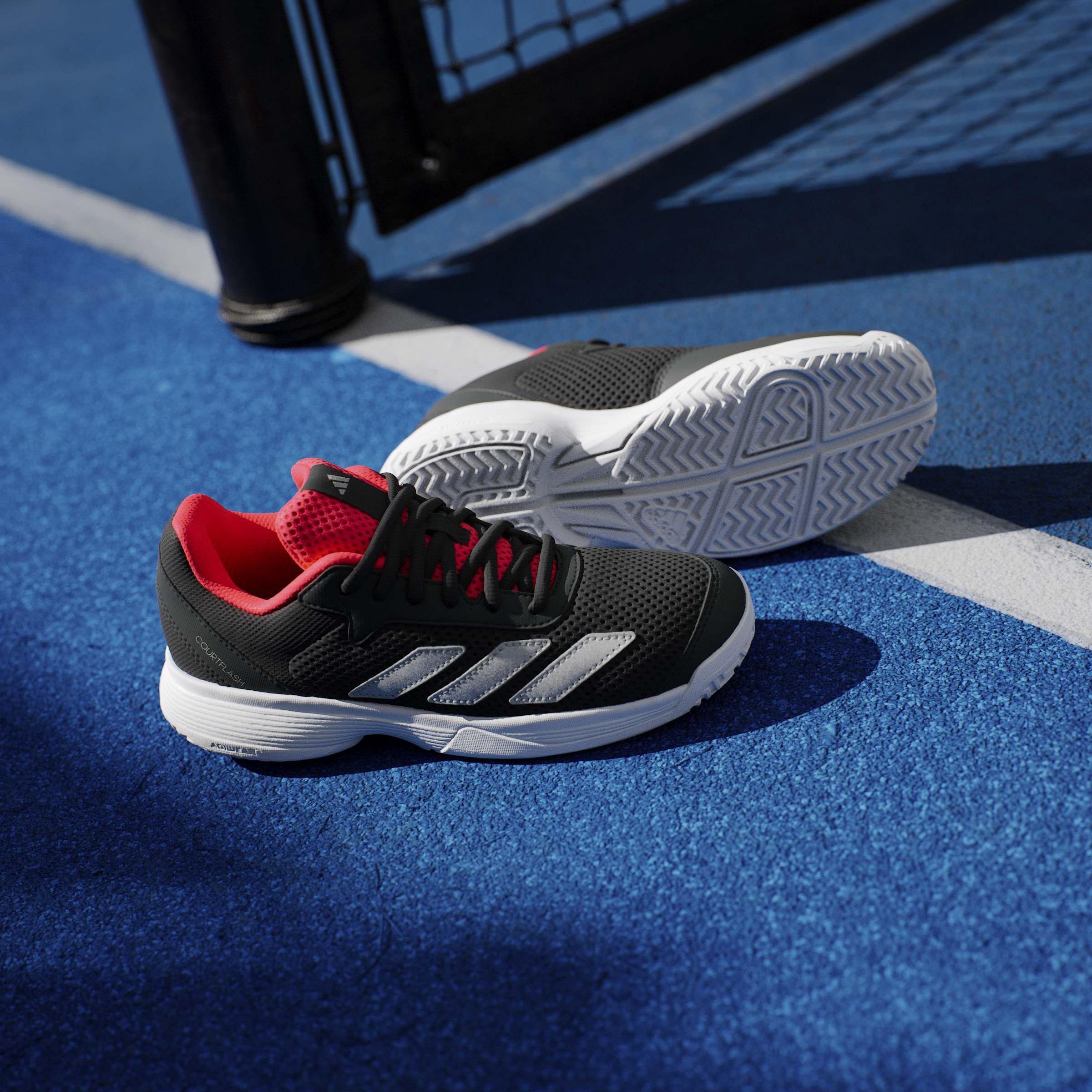 Kids Unisex Courtflash Tennis Shoes, White, A701_ONE, large image number 9