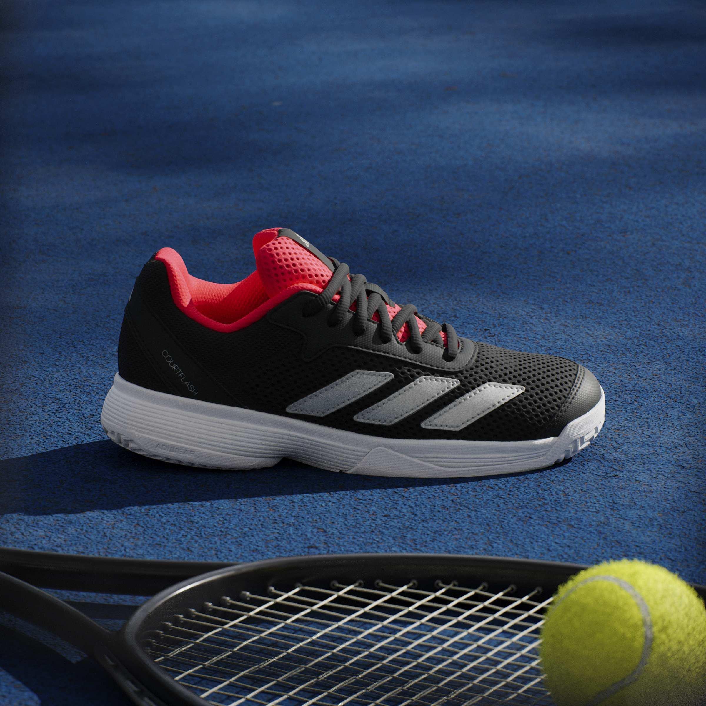 Kids Unisex Courtflash Tennis Shoes, White, A701_ONE, large image number 14