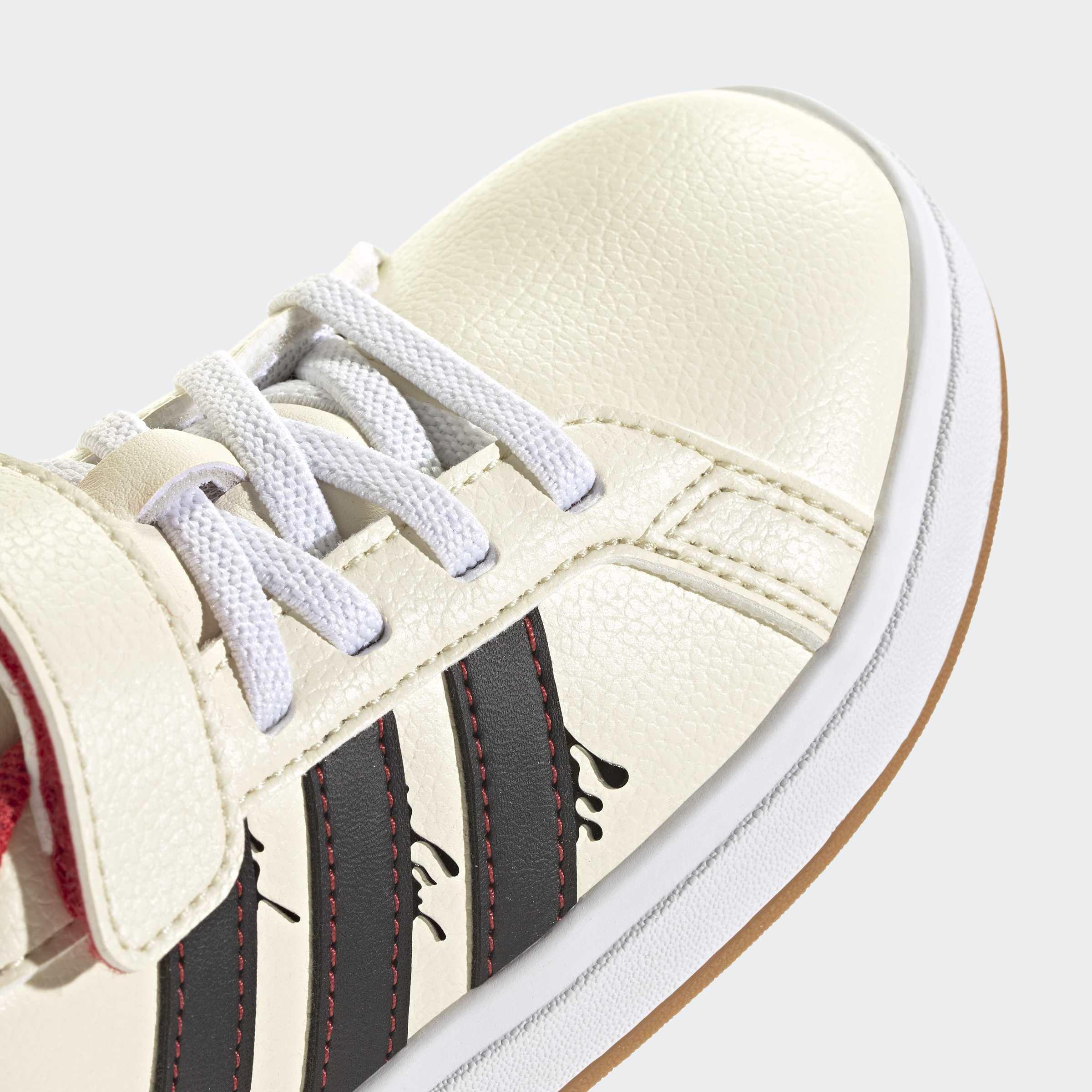 Kids Unisex Adidas 20th Century Fox Home Alone Grand Court Shoes, Beige, A701_ONE, large image number 4