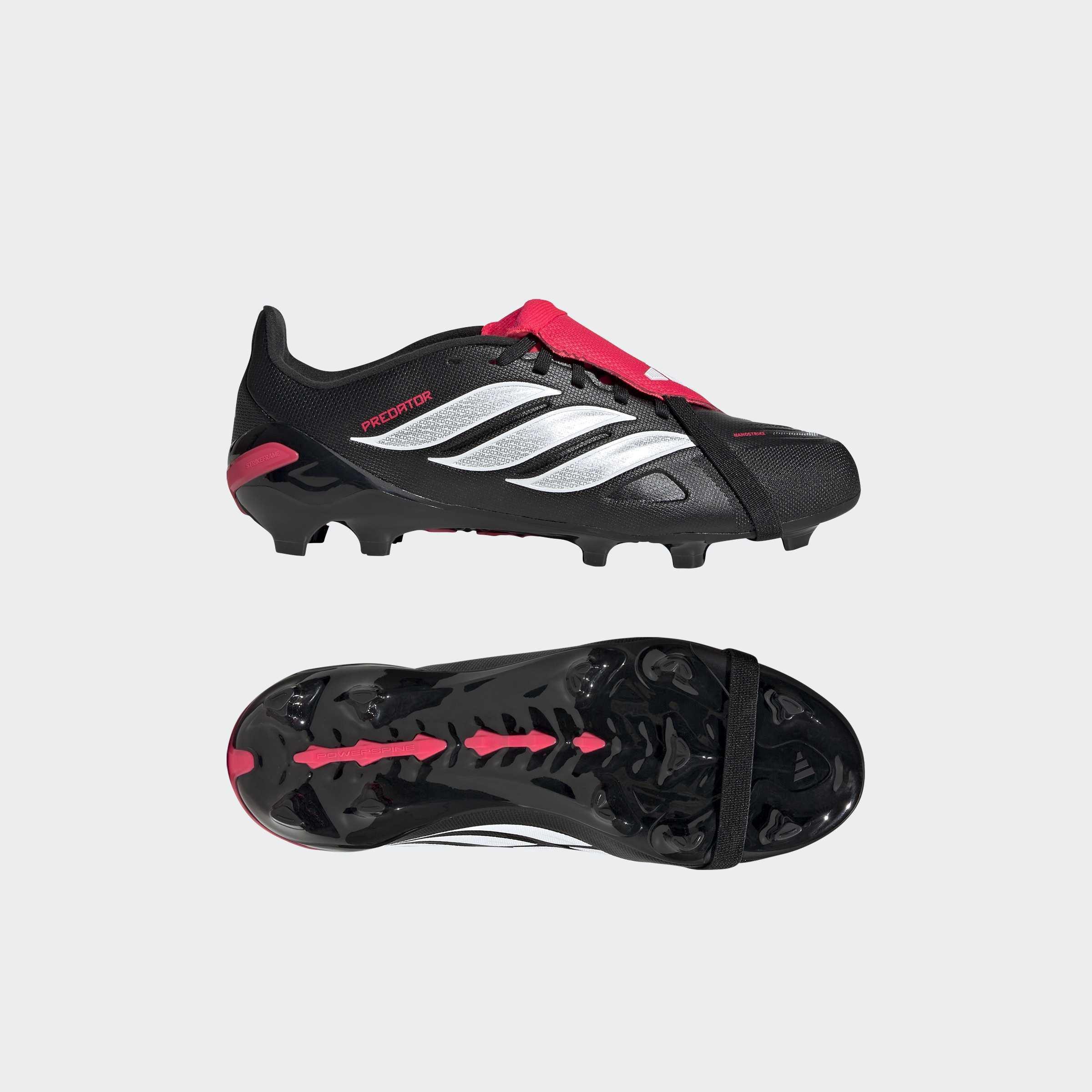 Kids Unisex Predator League Fold-Over Tongue Firm Ground Football Boots, Black, A701_ONE, large image number 6