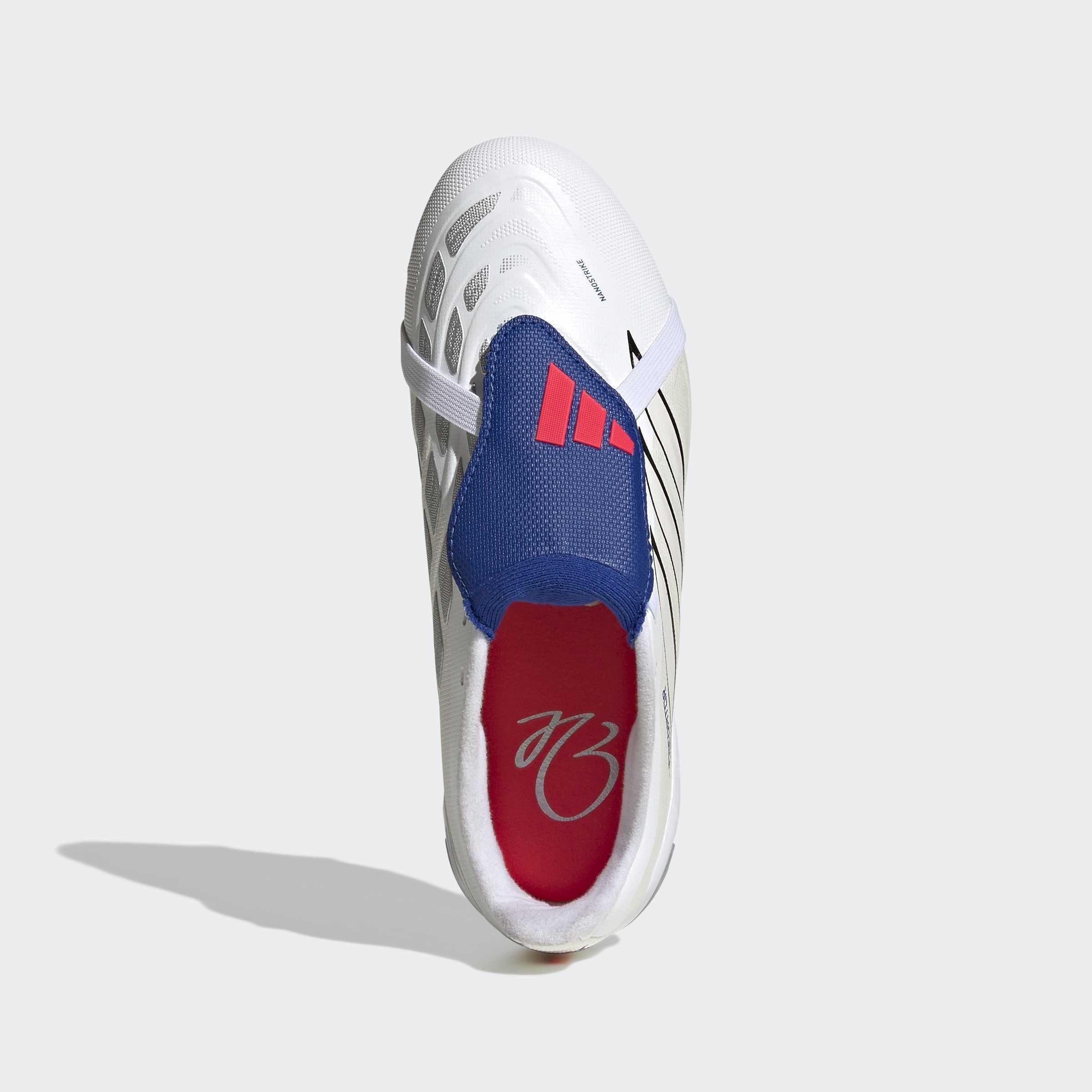 Kids Unisex Predator League Fold-Over Tongue Firm Ground Football Boots, White