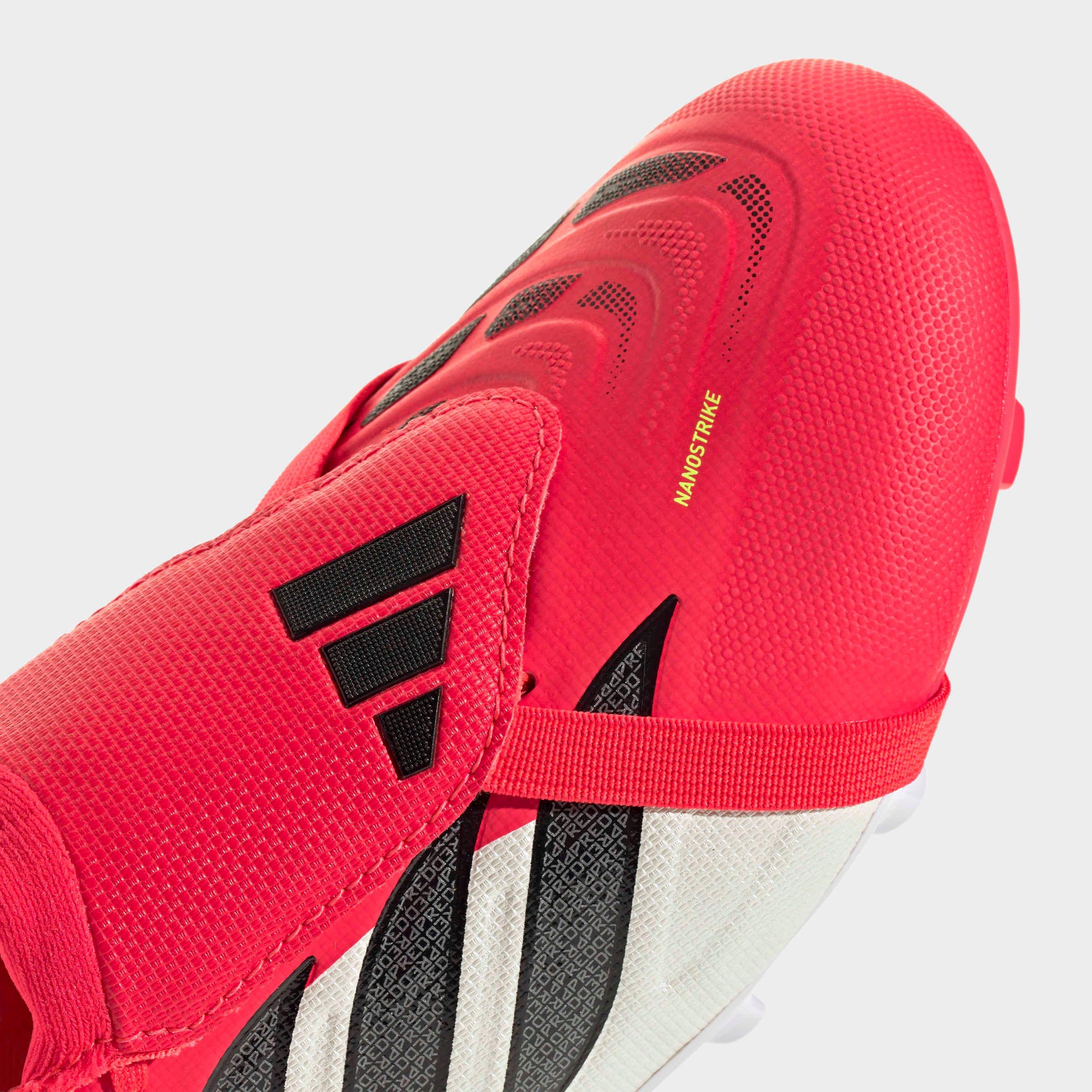 Kids Unisex PREDATOR LEAGUE Fold-Over Tongue Firm Ground Football Boots, Red, A701_ONE, large image number 6