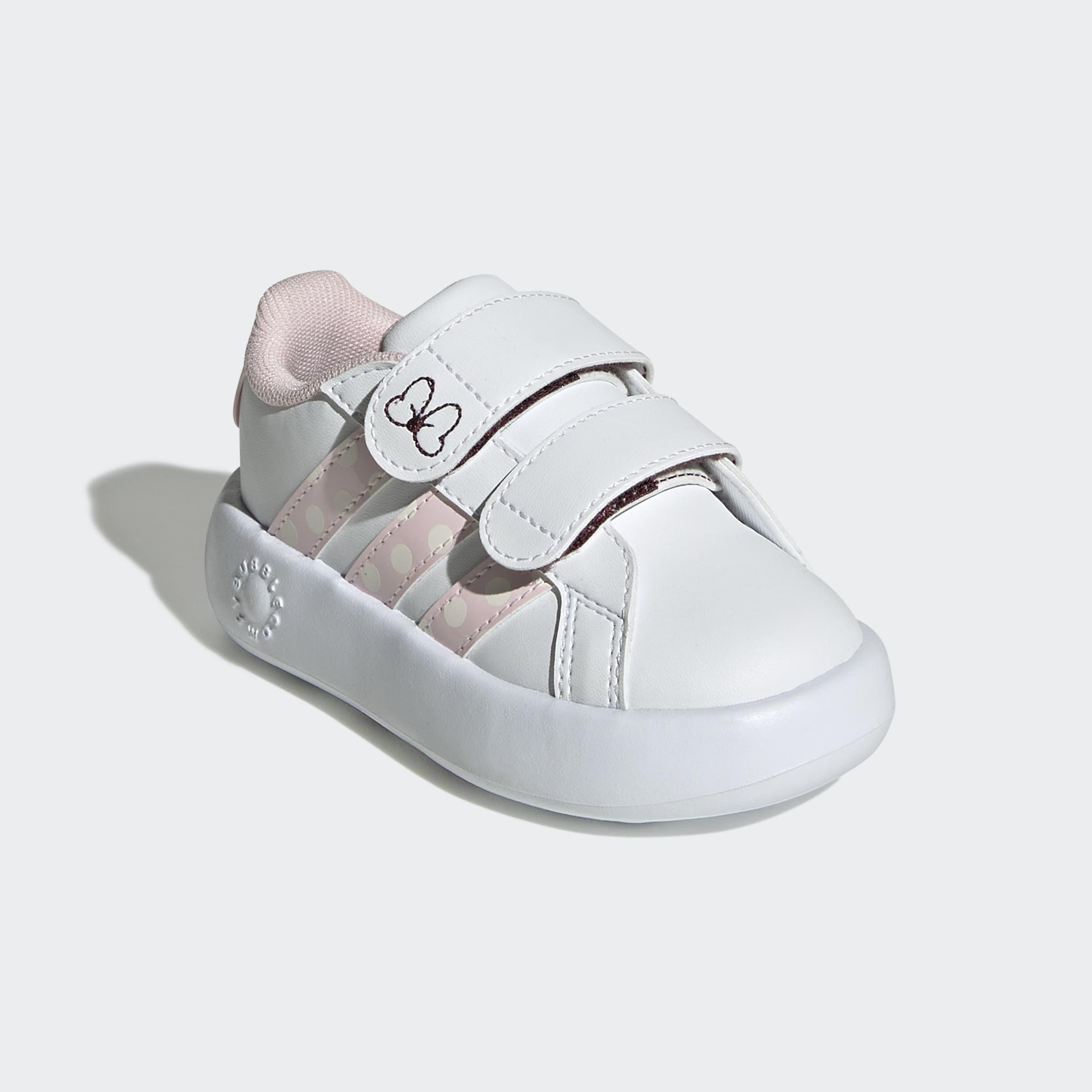 Kids Unisex adidas Disney Minnie Mouse Grand Court Shoes, White, A701_ONE, large image number 3