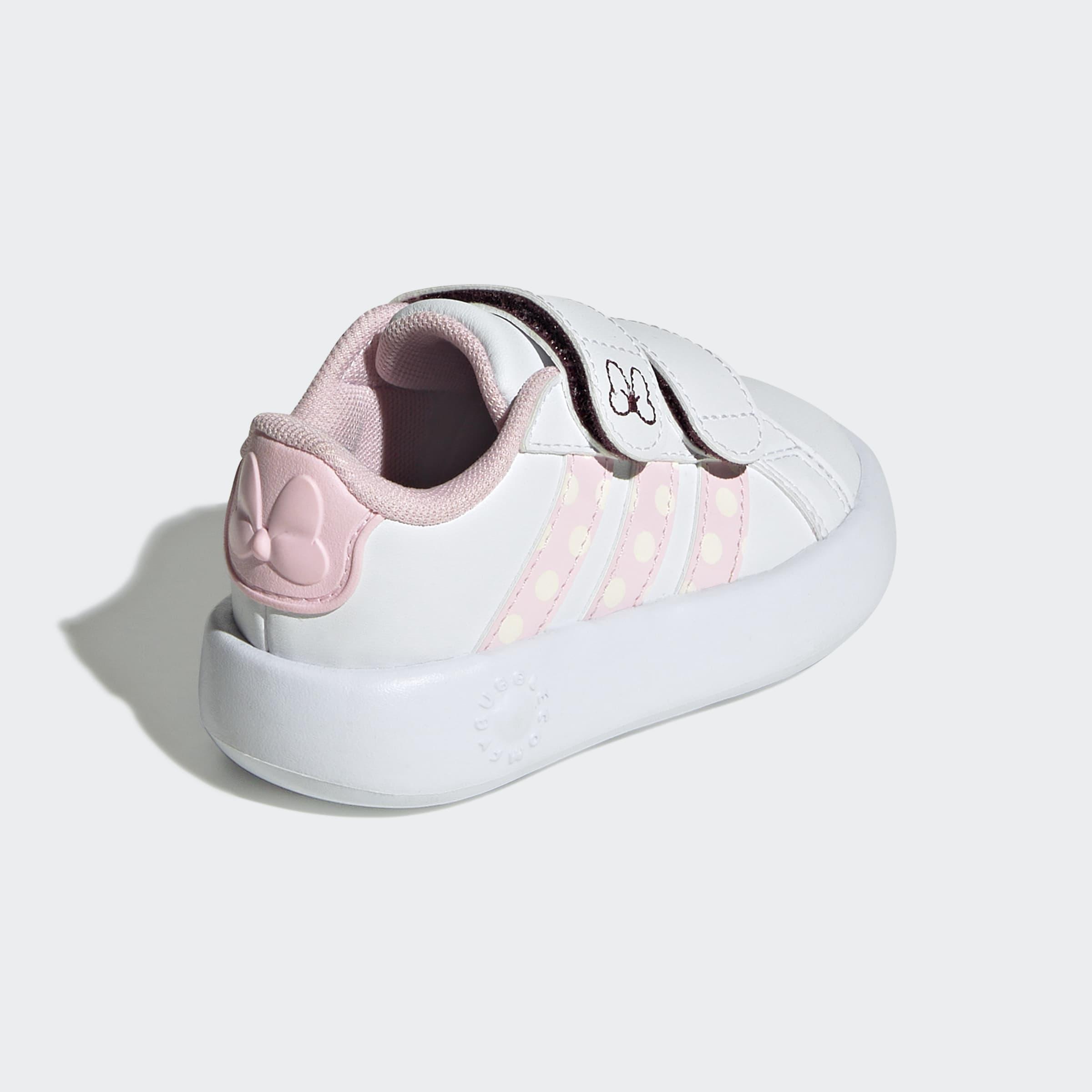 Kids Unisex adidas Disney Minnie Mouse Grand Court Shoes, White, A701_ONE, large image number 4