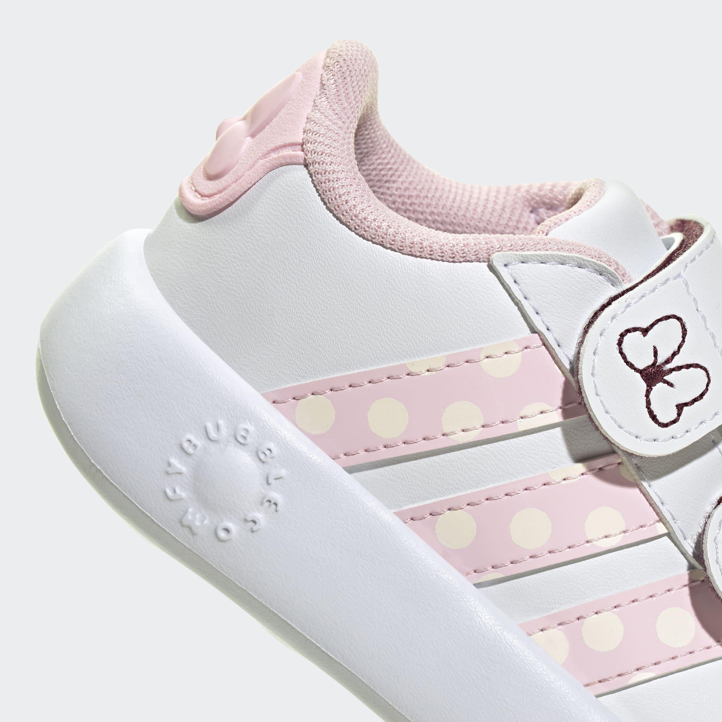 Kids Unisex adidas Disney Minnie Mouse Grand Court Shoes, White, A701_ONE, large image number 6