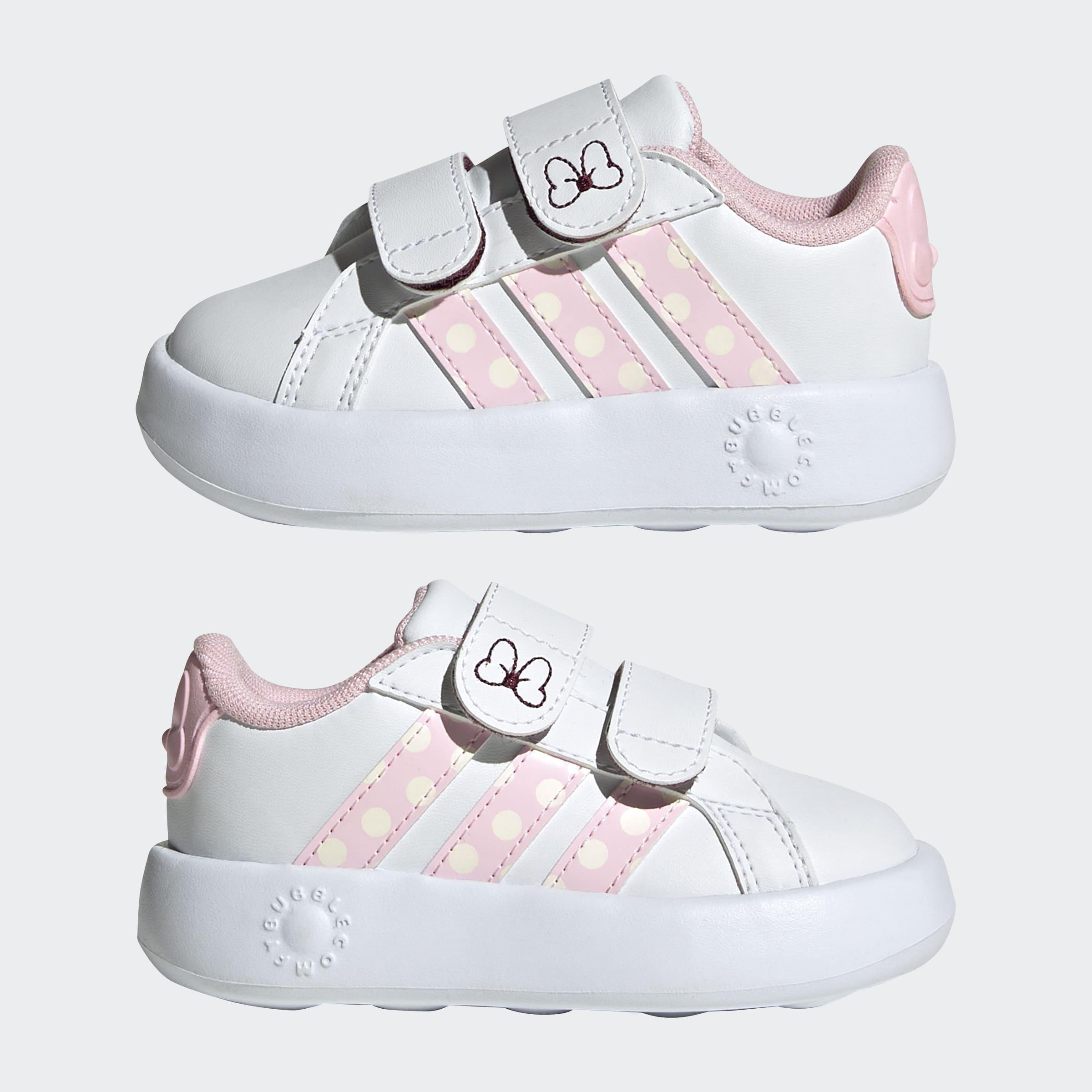 Kids Unisex adidas Disney Minnie Mouse Grand Court Shoes, White, A701_ONE, large image number 9