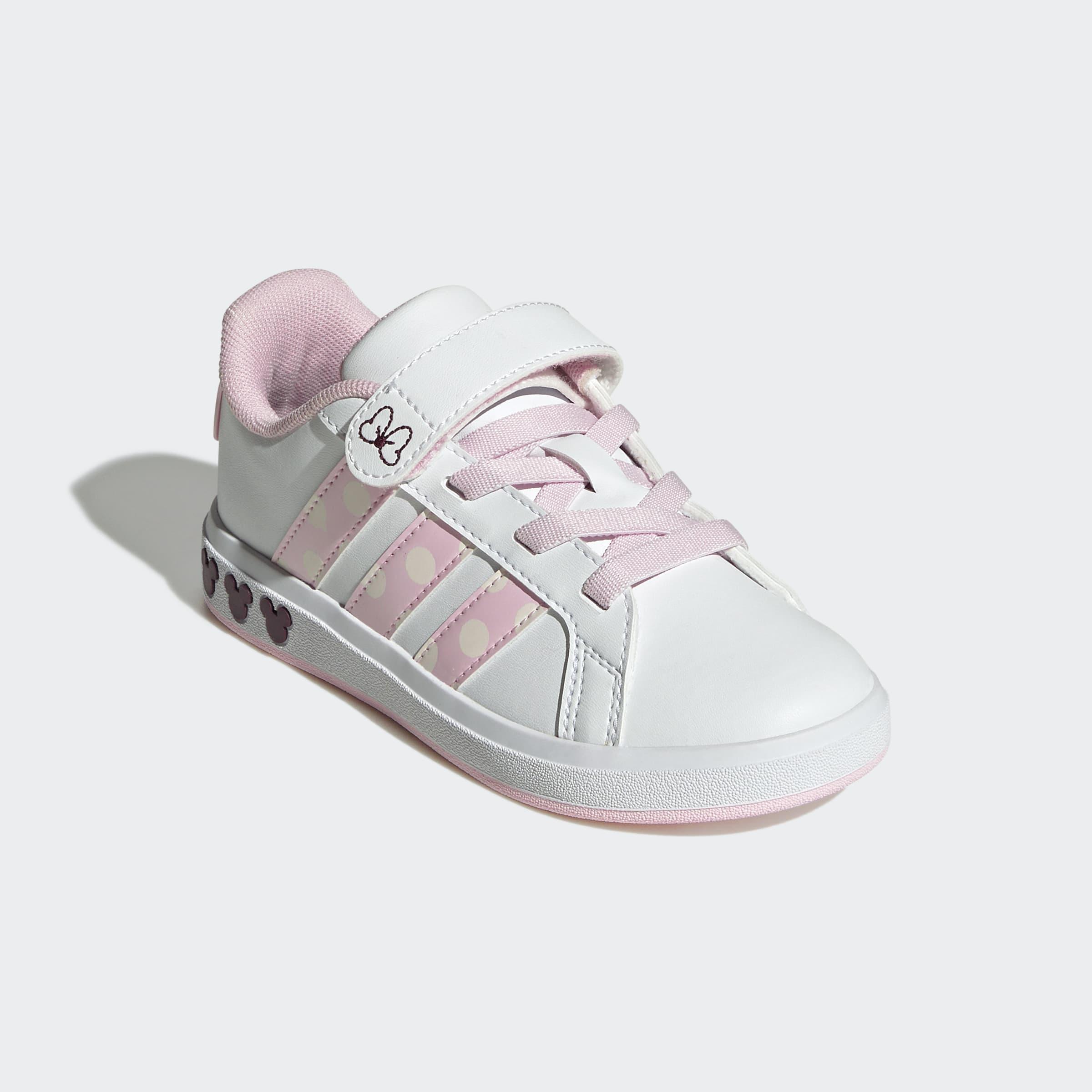 Kids Unisex adidas Disney Minnie Mouse Grand Court Shoes, White, A701_ONE, large image number 2