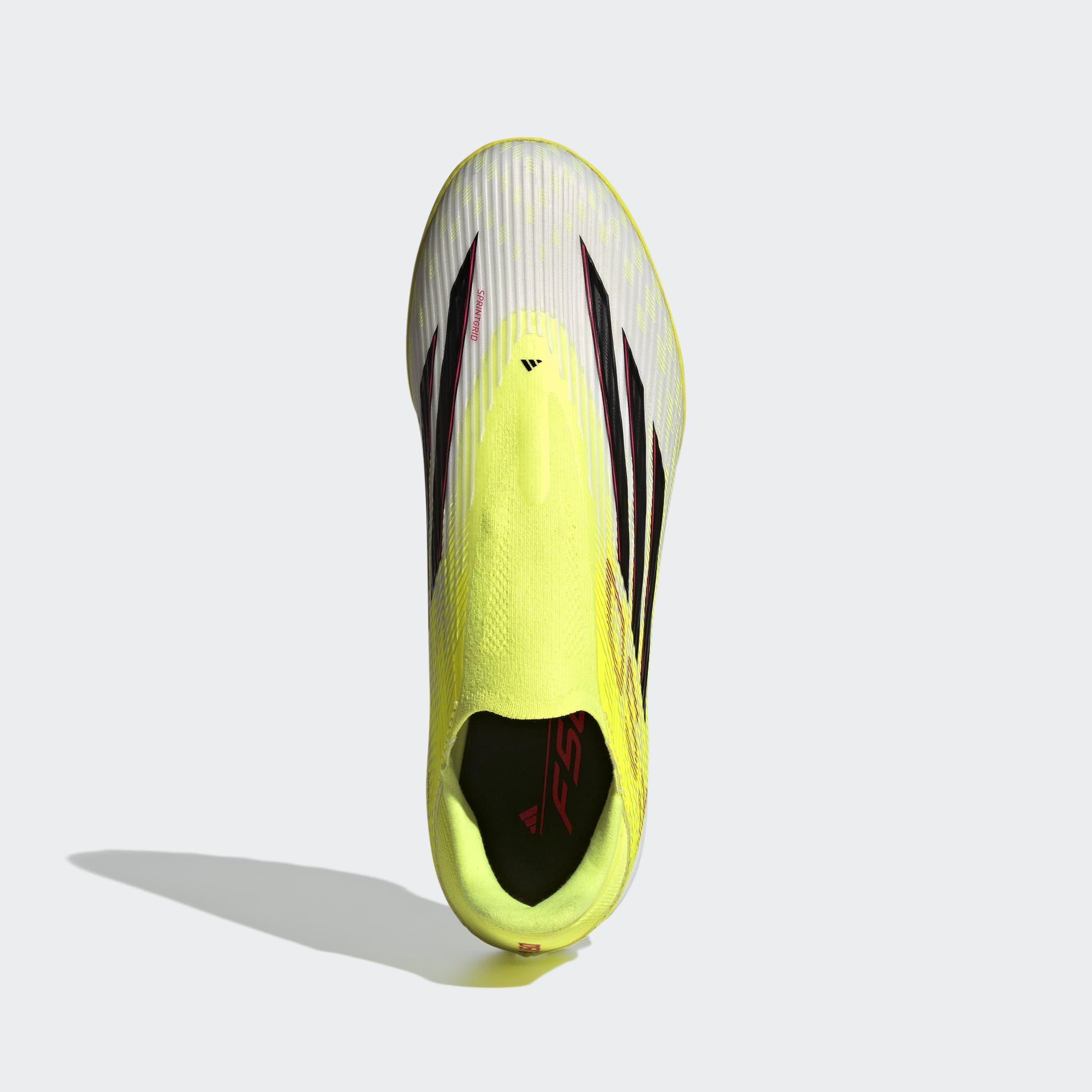 Unisex F50 LEAGUE Laceless Turf Football Shoes, Yellow, , large image number 1