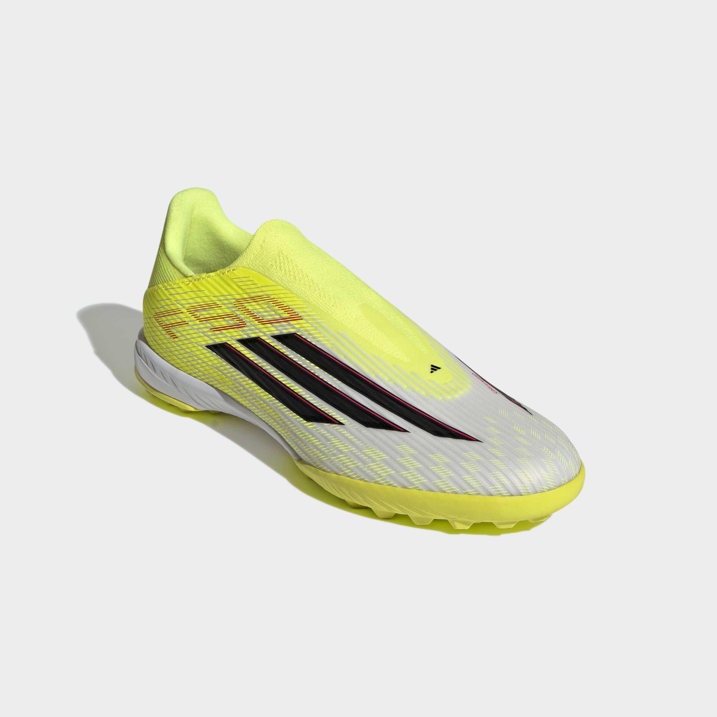 Unisex F50 LEAGUE Laceless Turf Football Shoes, Yellow, , large image number 2
