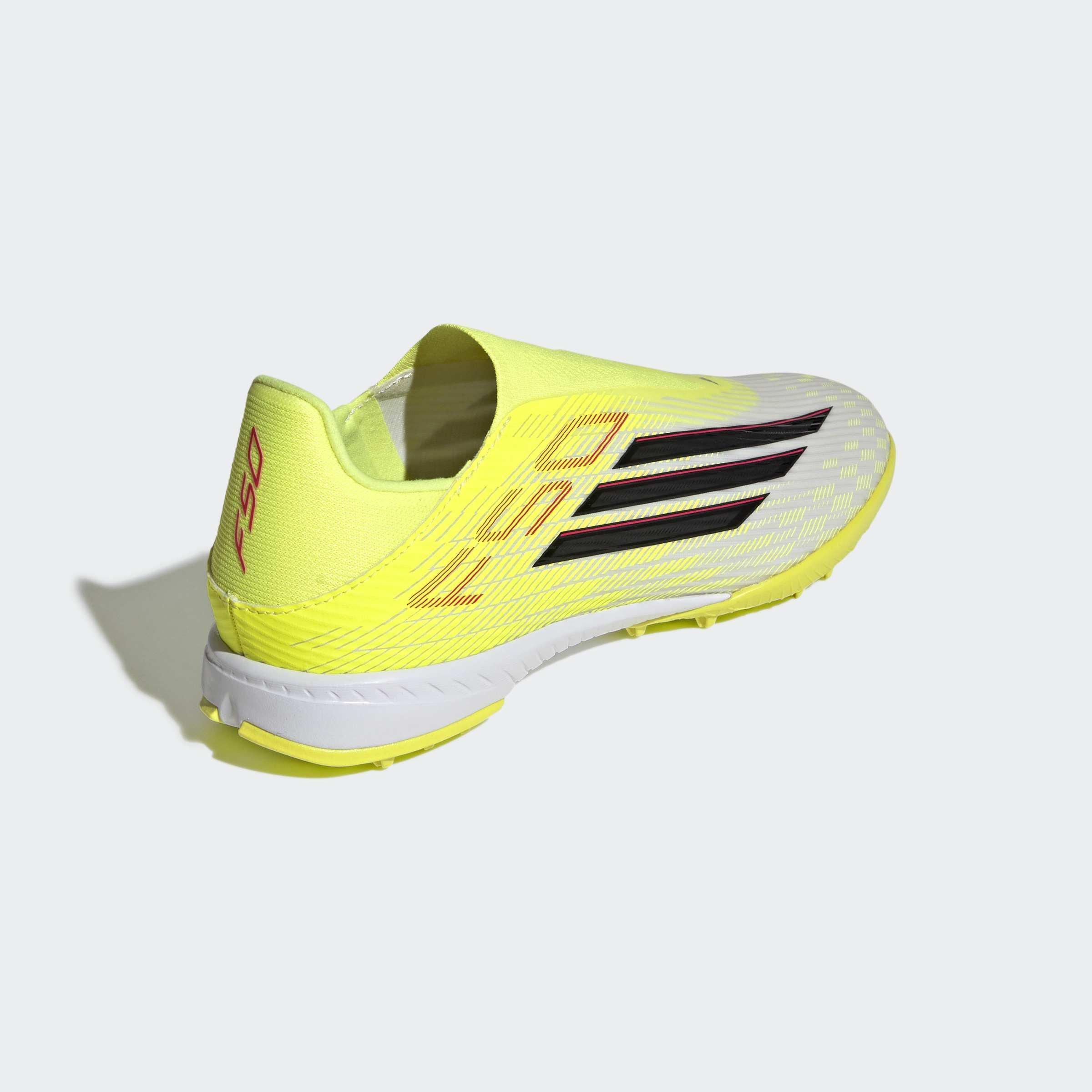 Unisex F50 LEAGUE Laceless Turf Football Shoes, Yellow, , large image number 3
