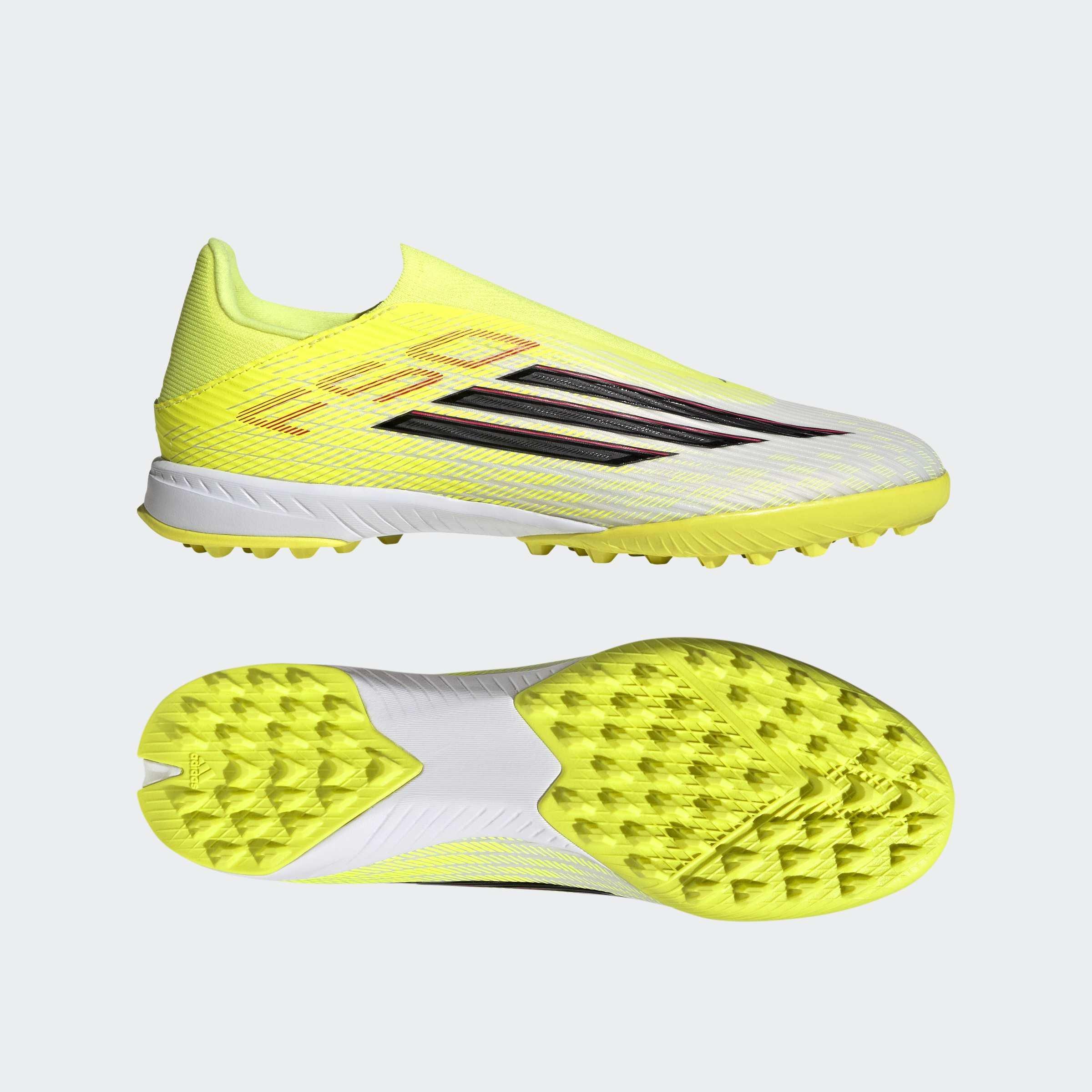 Unisex F50 LEAGUE Laceless Turf Football Shoes, Yellow, , large image number 8