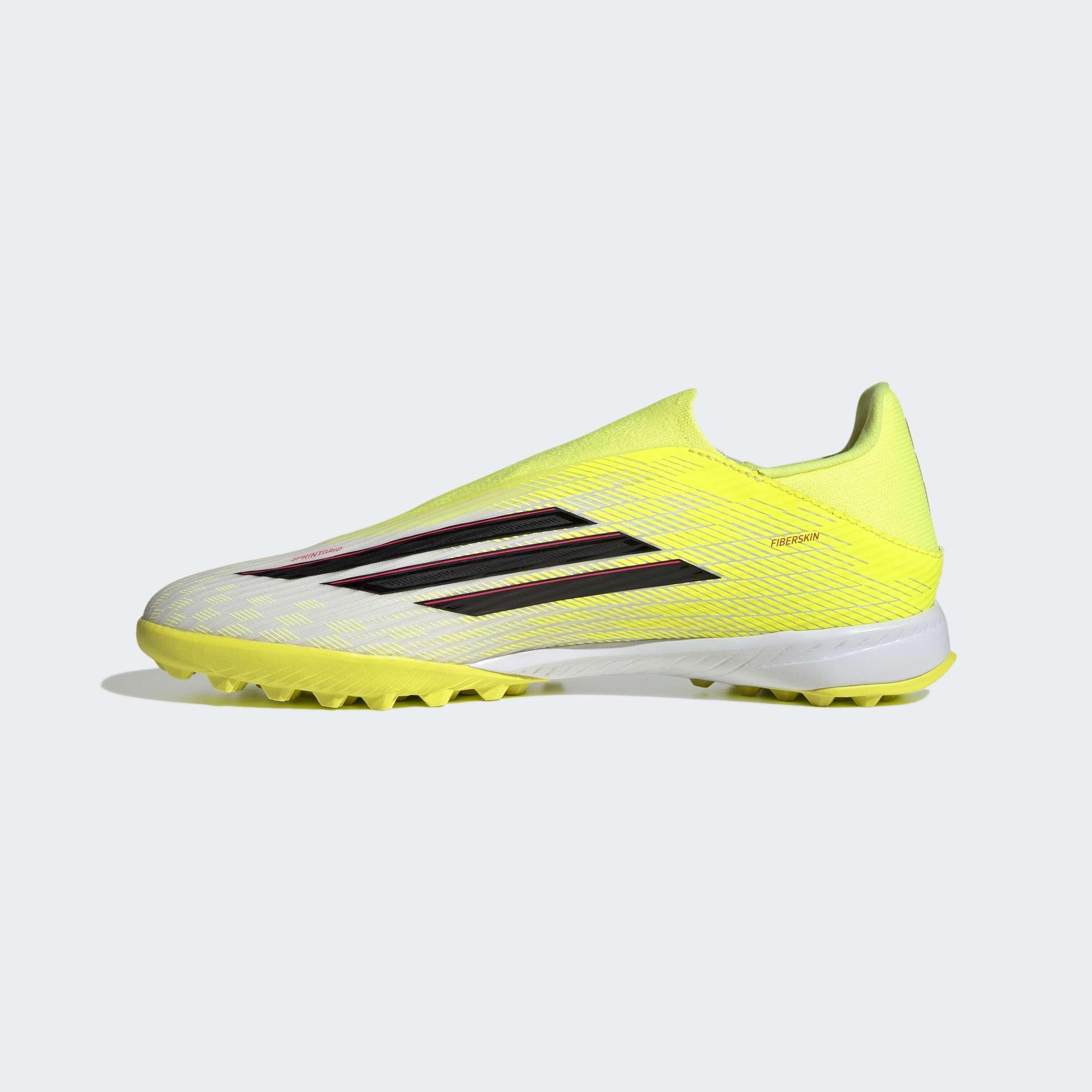 Unisex F50 LEAGUE Laceless Turf Football Shoes, Yellow, , large image number 9
