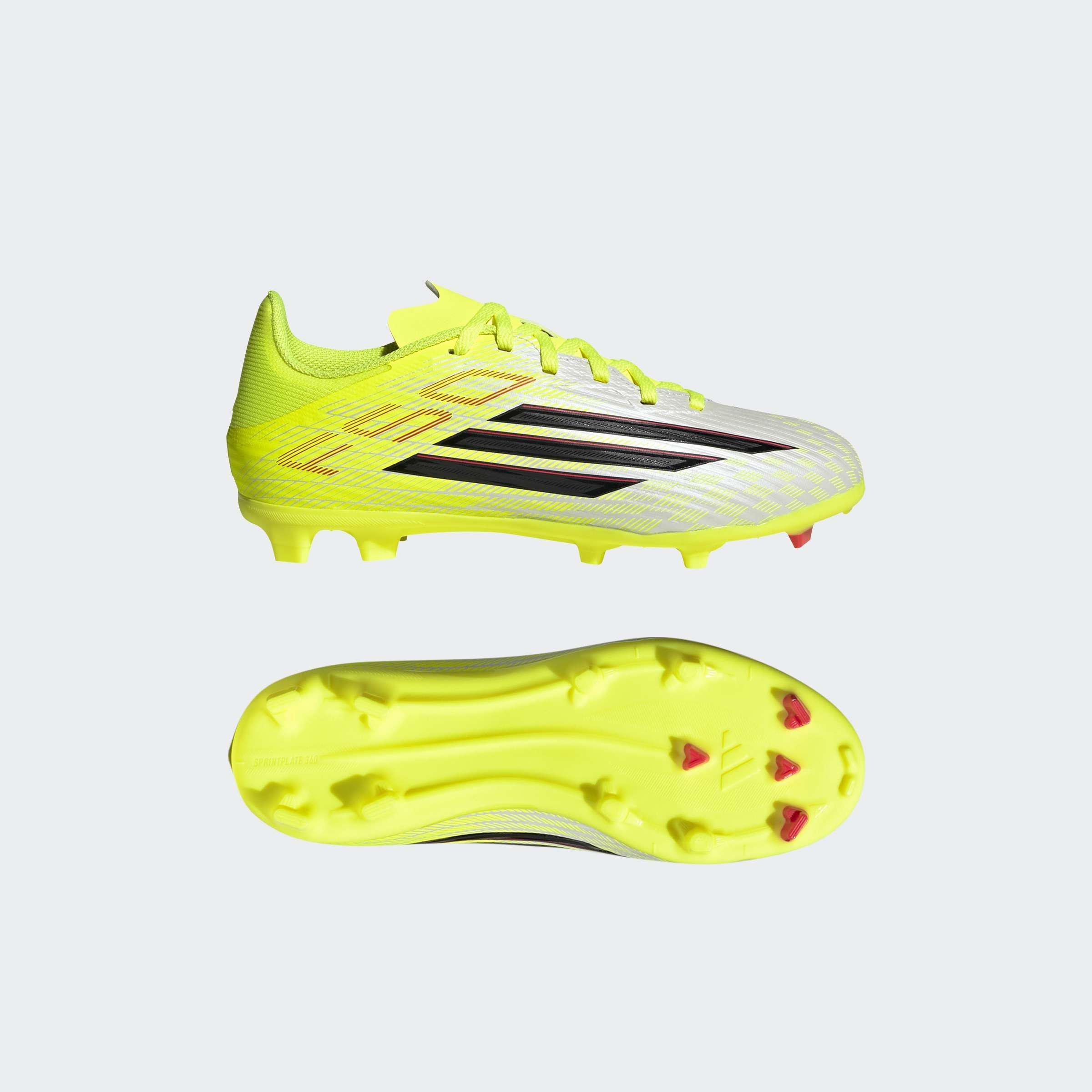 Kids Unisex F50 LEAGUE Firm Ground / Multi Ground Football Boots, Yellow, , large image number 6