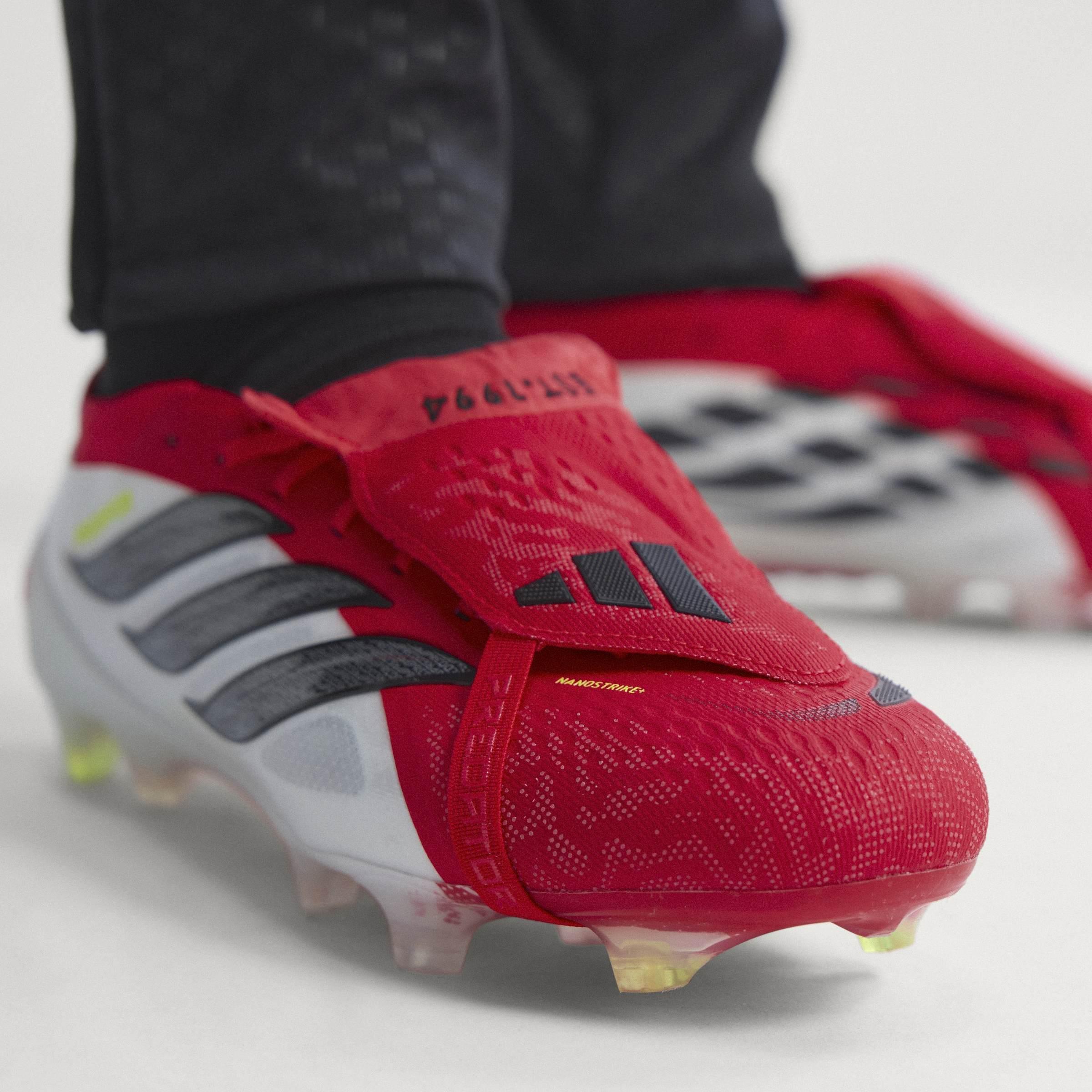Unisex Predator Elite Fold-Over Tongue Firm Ground Football Boots, Red, A701_ONE, large image number 8