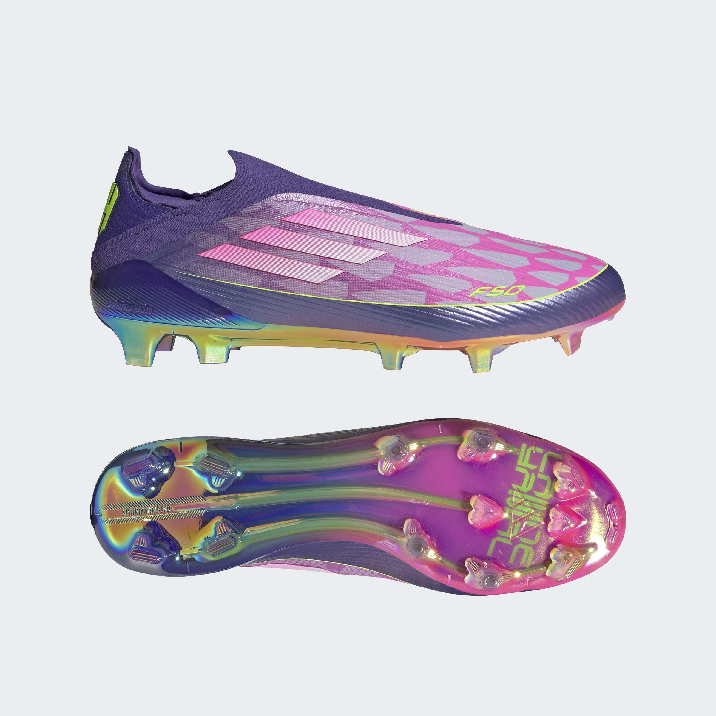 Unisex F50 Elite LY Laceless Firm Ground Boots, Purple, A701_ONE, large image number 8