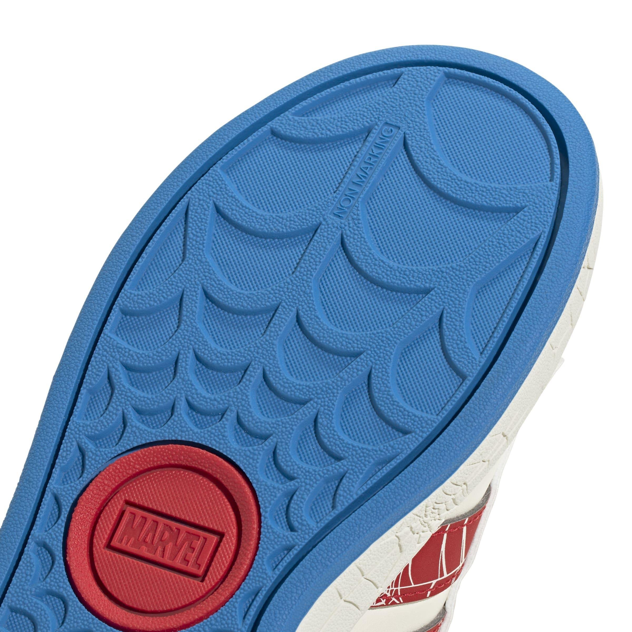 Kids Unisex adidas Marvel Spider-Man Grand Court Shoes, White, A701_ONE, large image number 5
